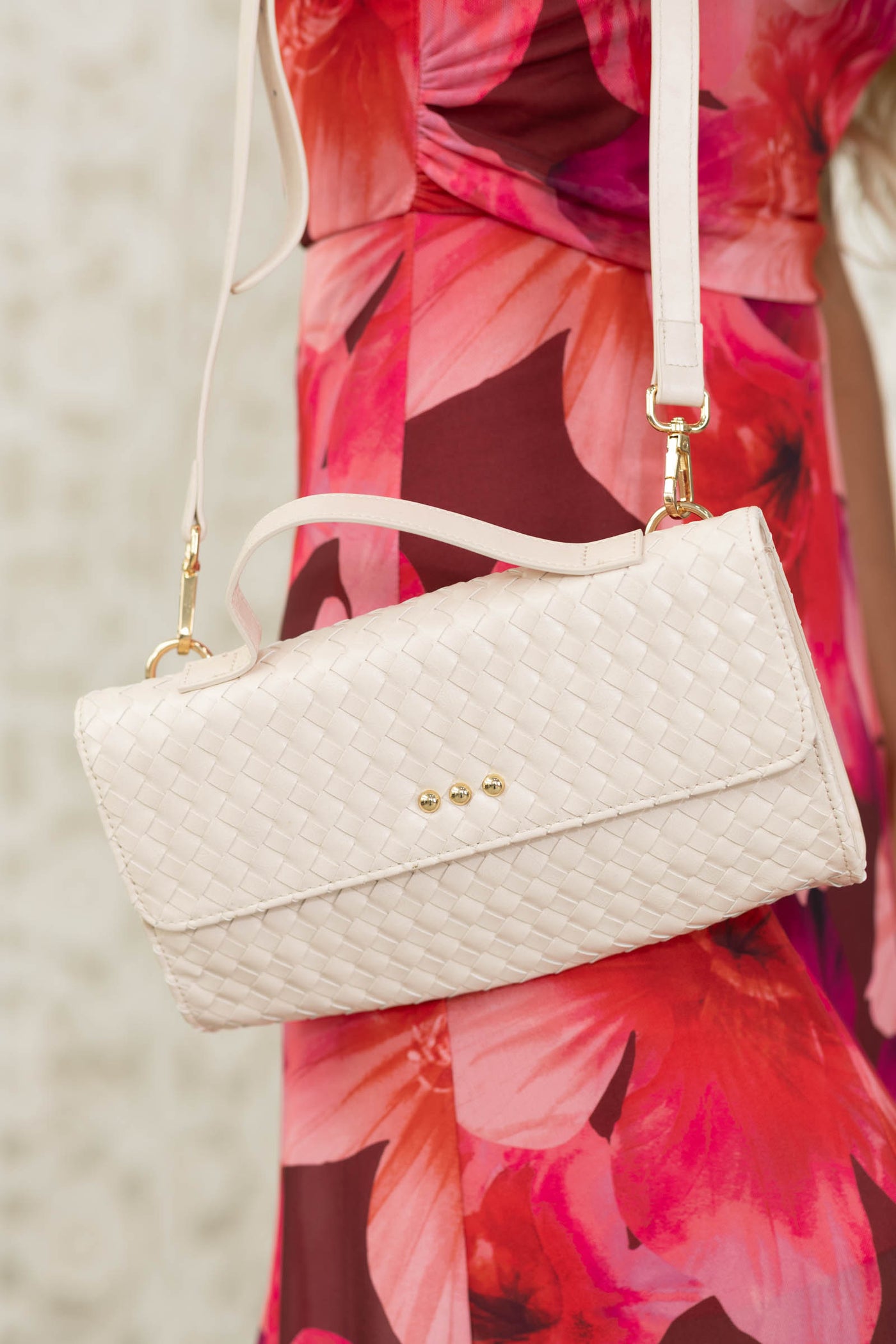 Urban Foldover Woven Clutch Crossbody