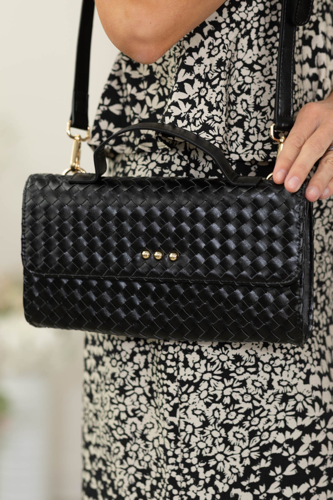 Urban Foldover Woven Clutch Crossbody