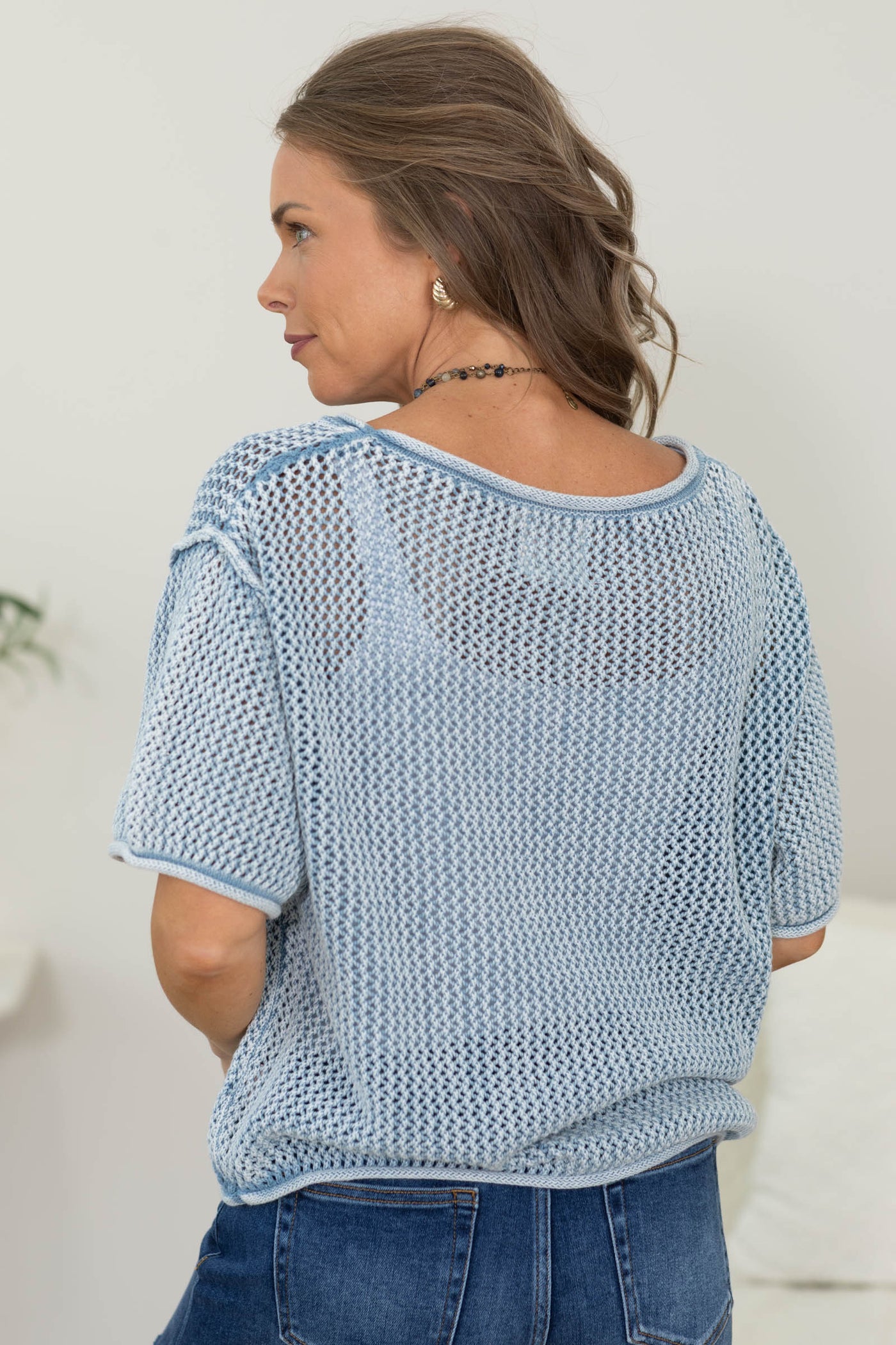 Washed Vintage Soft Boatneck Knit Top