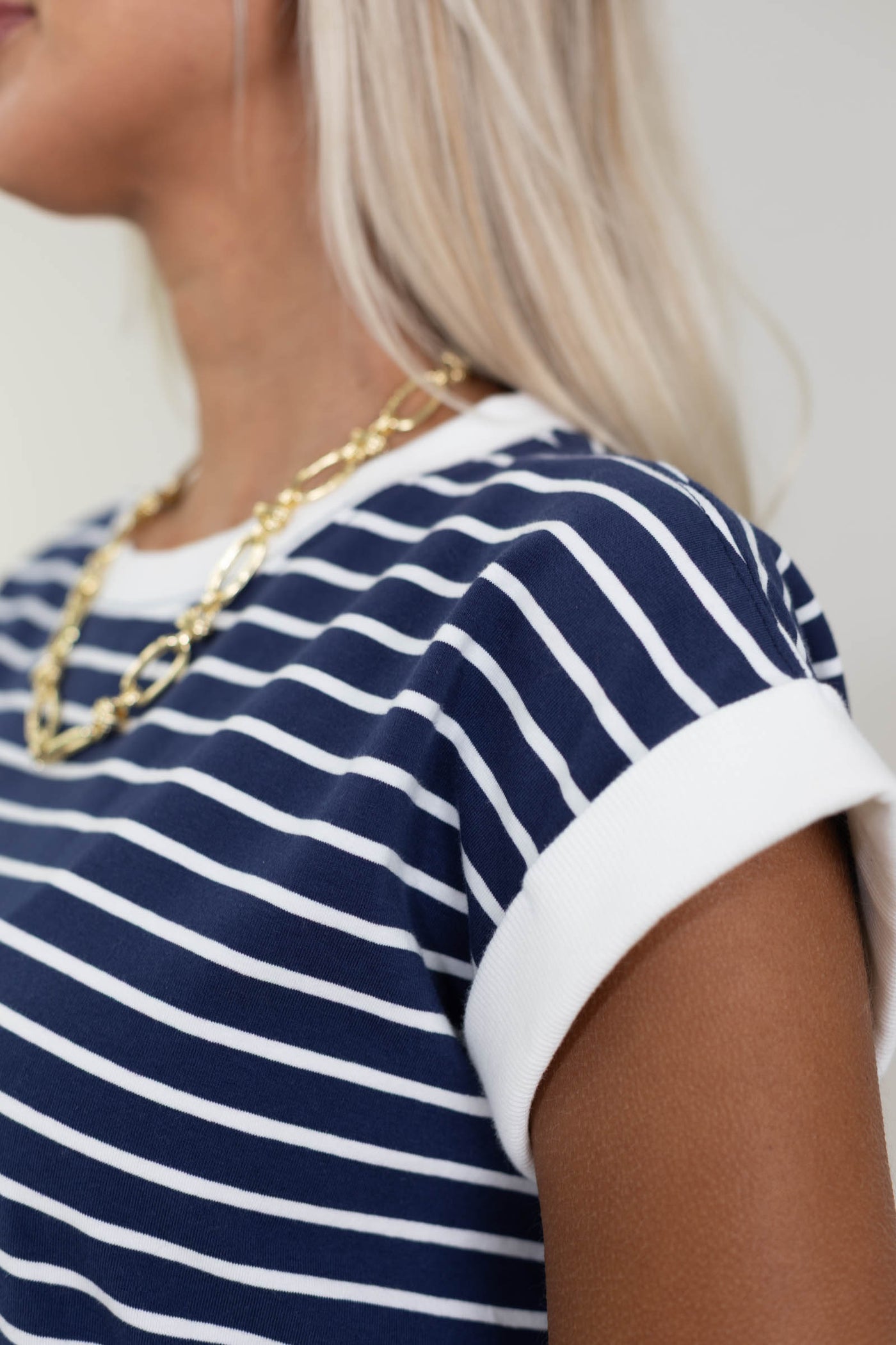 Striped Contrast T-Shirt Dress