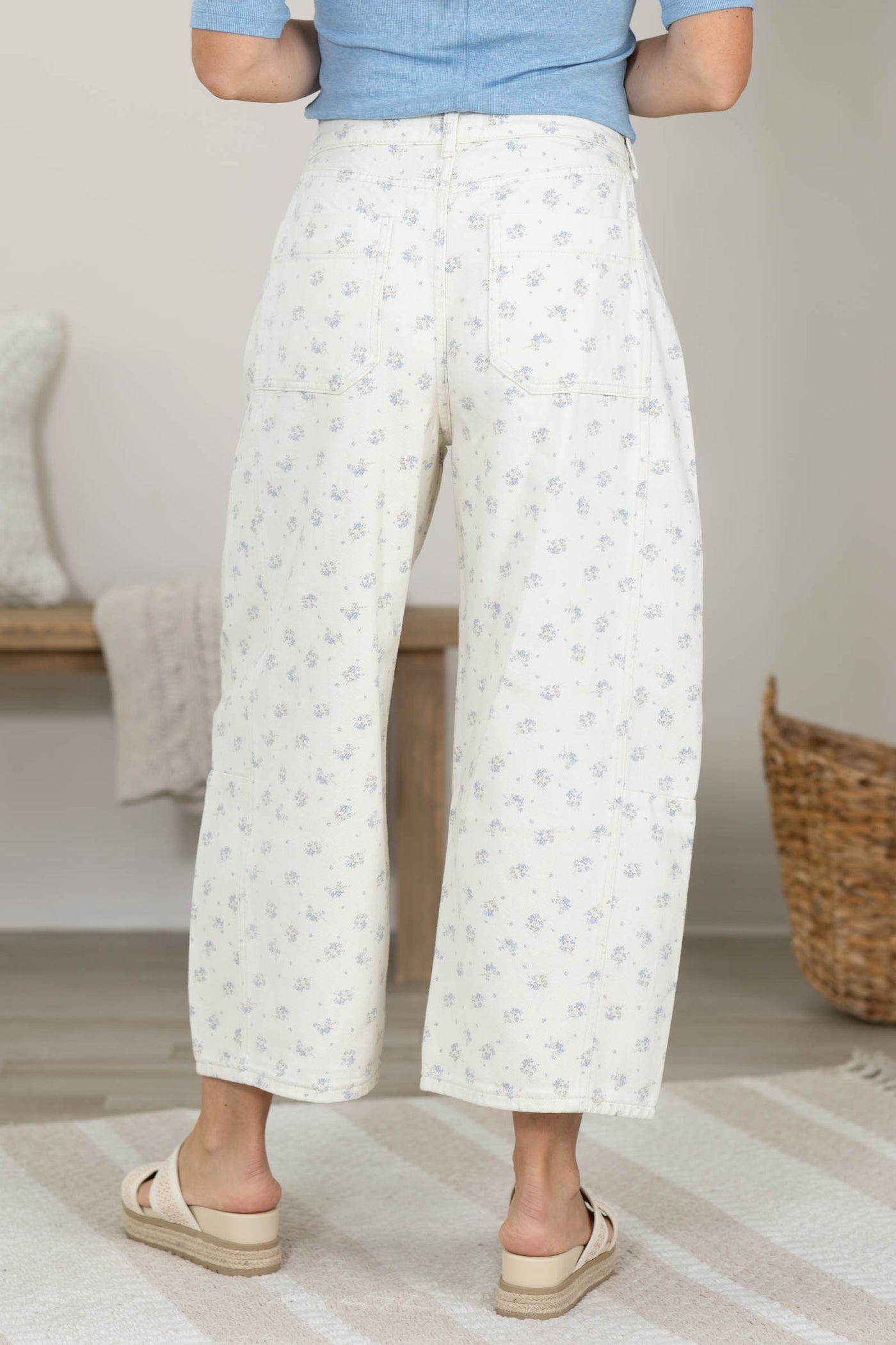 Cotierra Floral Print Barrel Pants