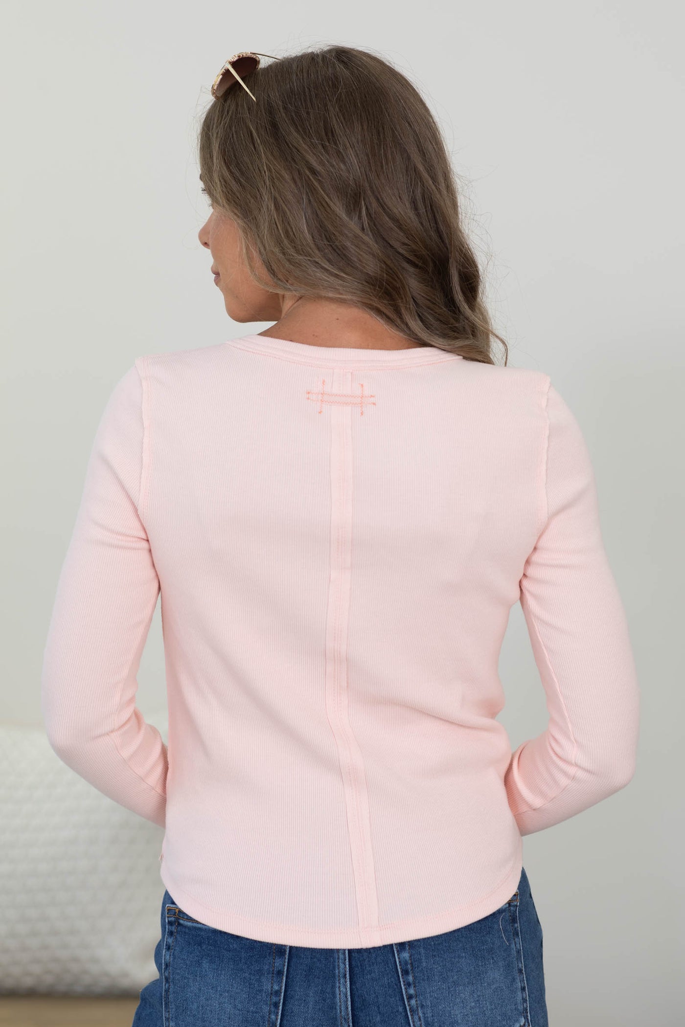 Cotierra Cotton Henley Button Closure Knit Top
