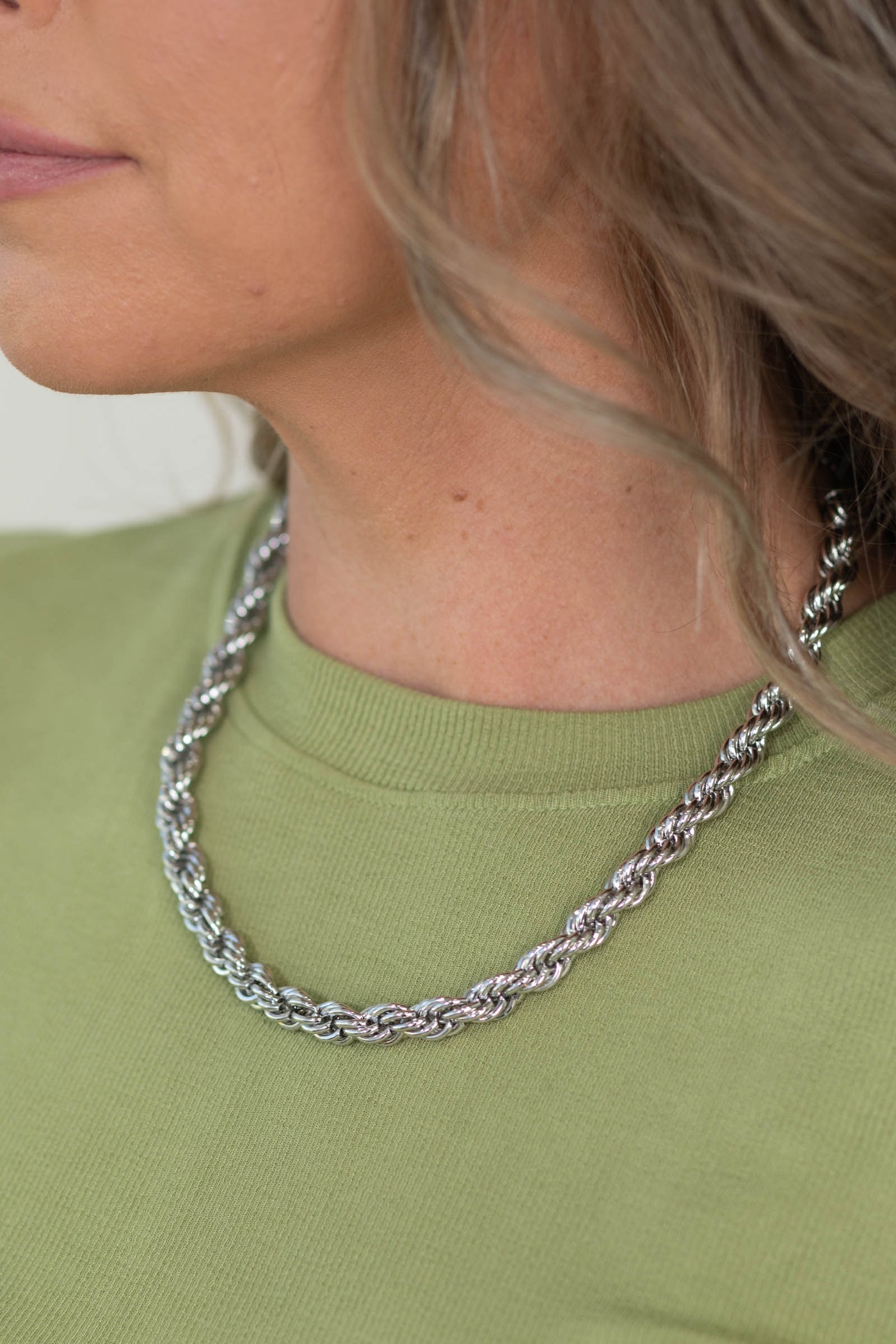 Rope Silver Necklace