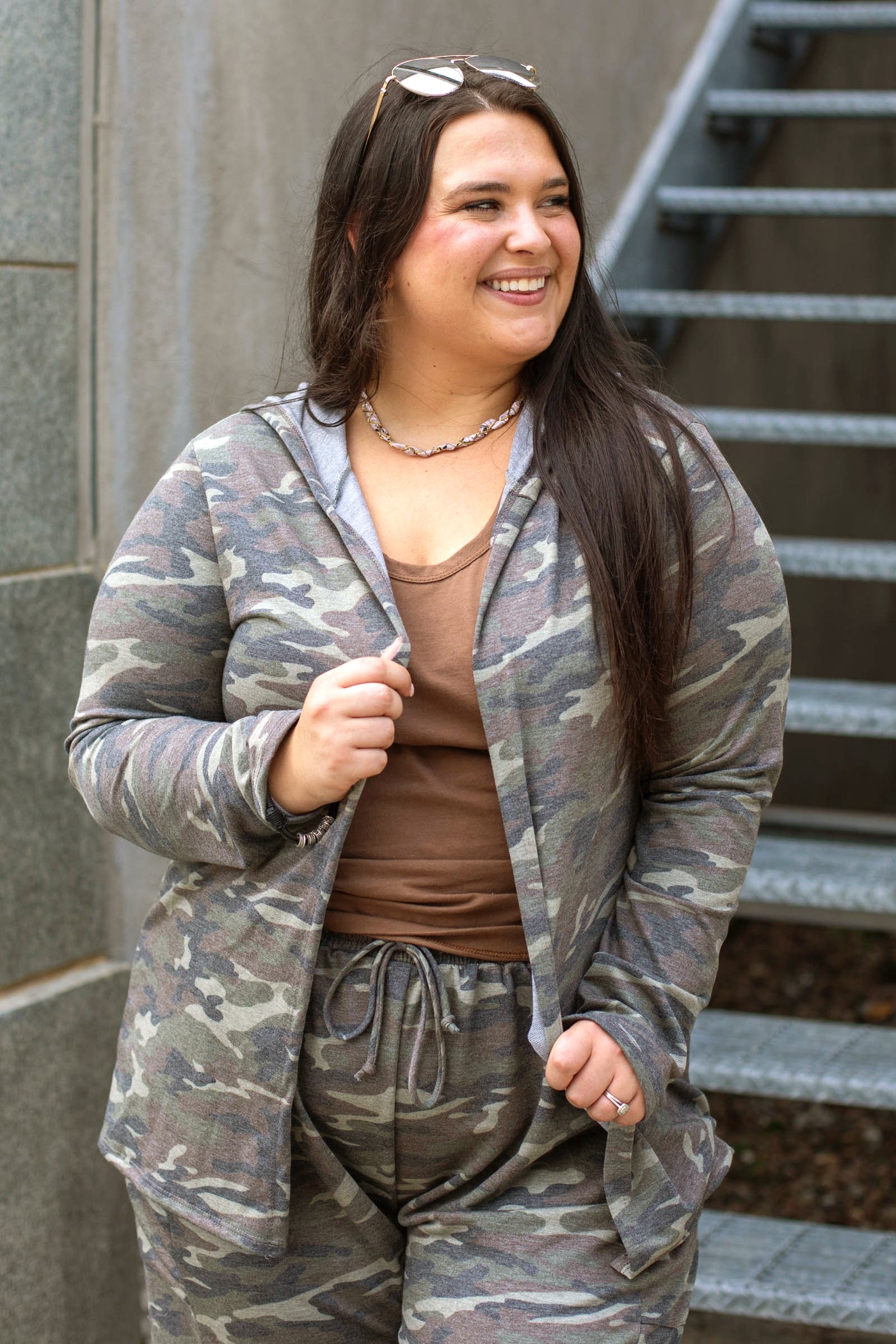Super Soft French Terry Camo Cardigan By Filly Flair
