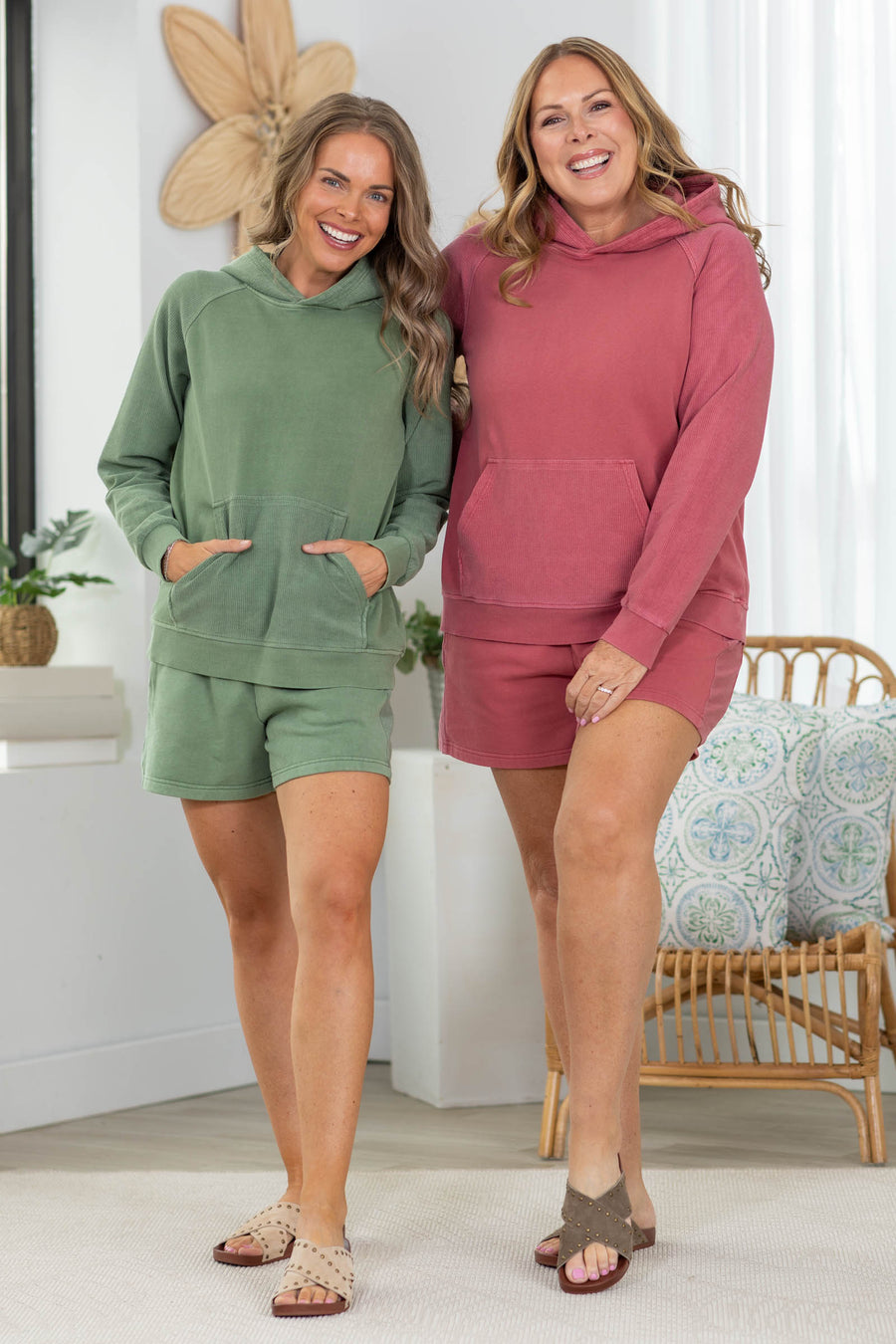 Casual Corded Washed Hoodie by Filly Flair