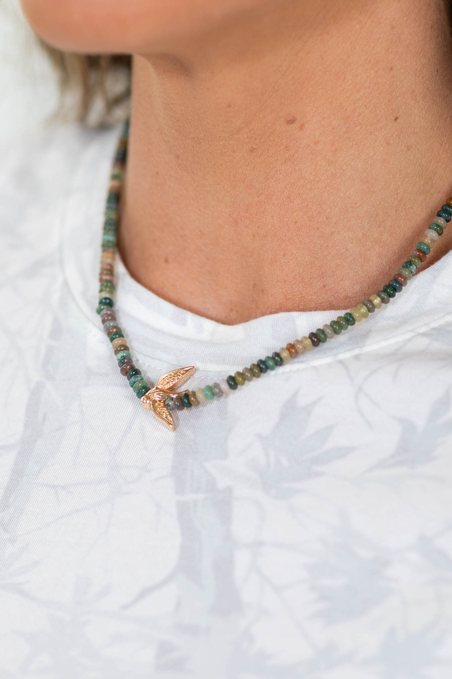 Multicolor Small Bird Pendant Necklace