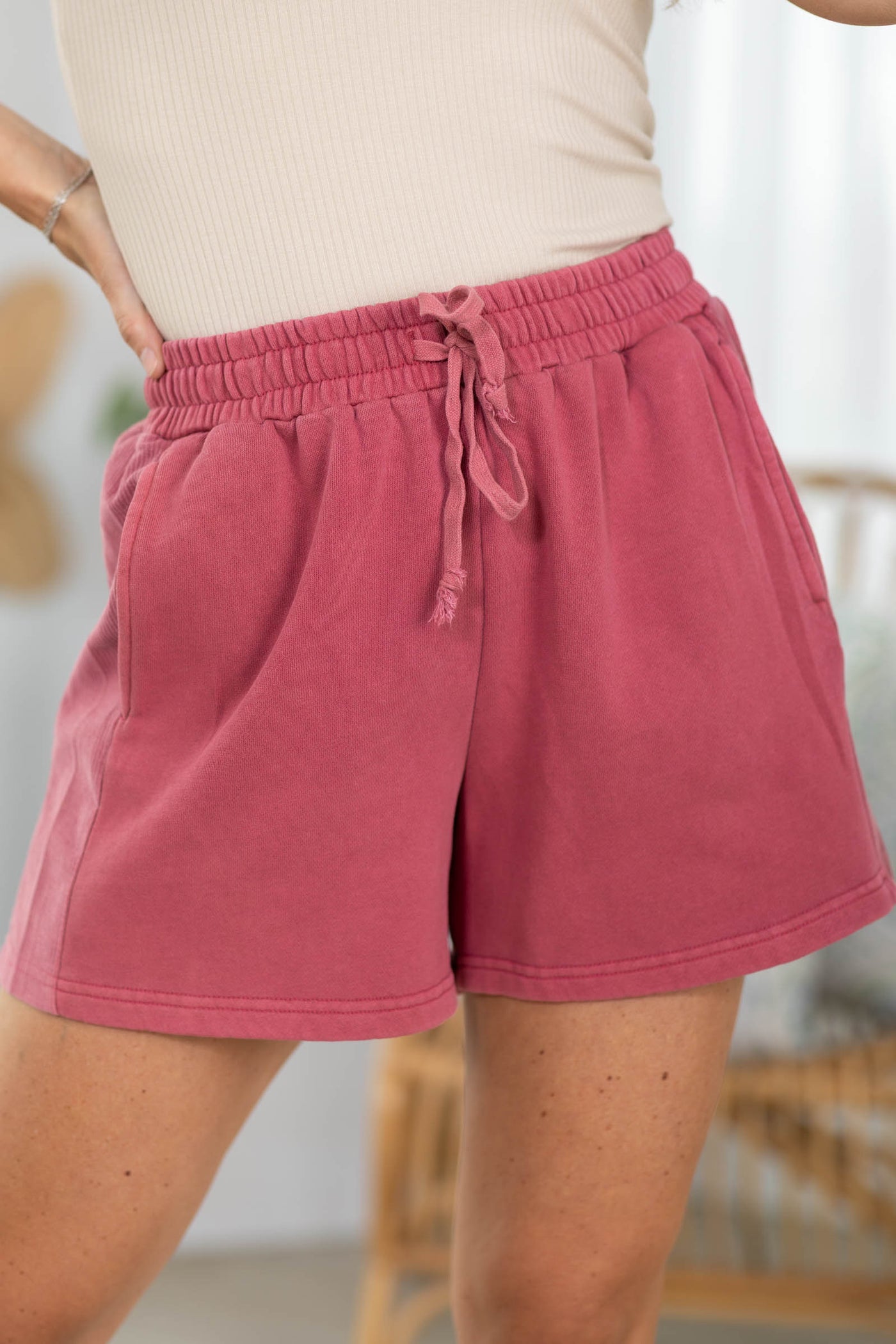 Casual Corded Washed Shorts by Filly Flair