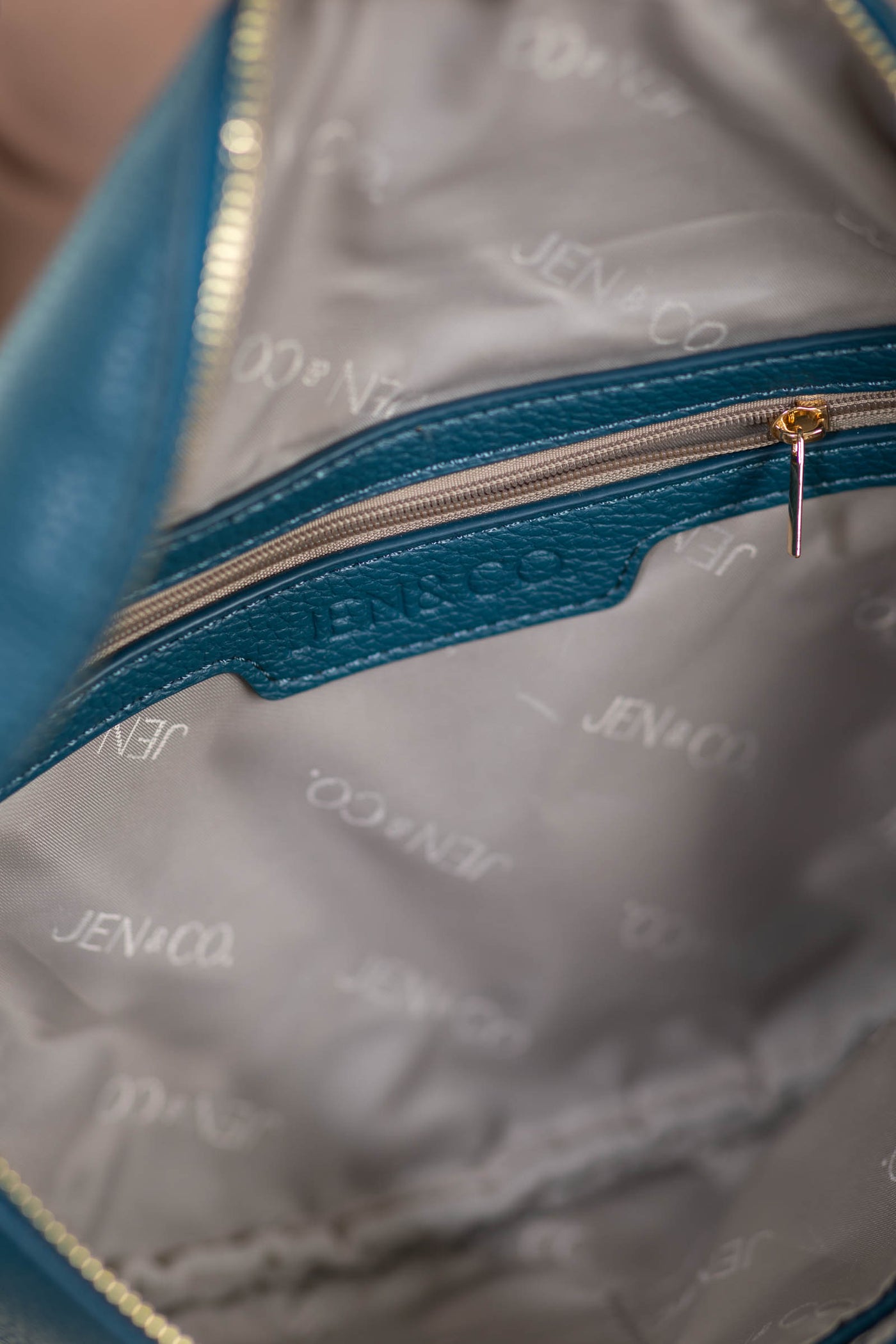 Teal Whipstitch Crossbody Sling Bag