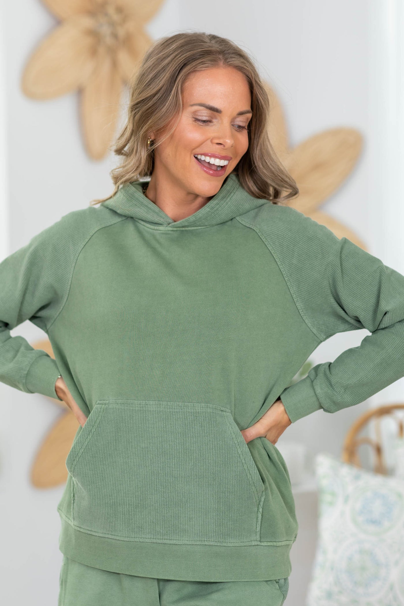 Casual Corded Washed Hoodie by Filly Flair