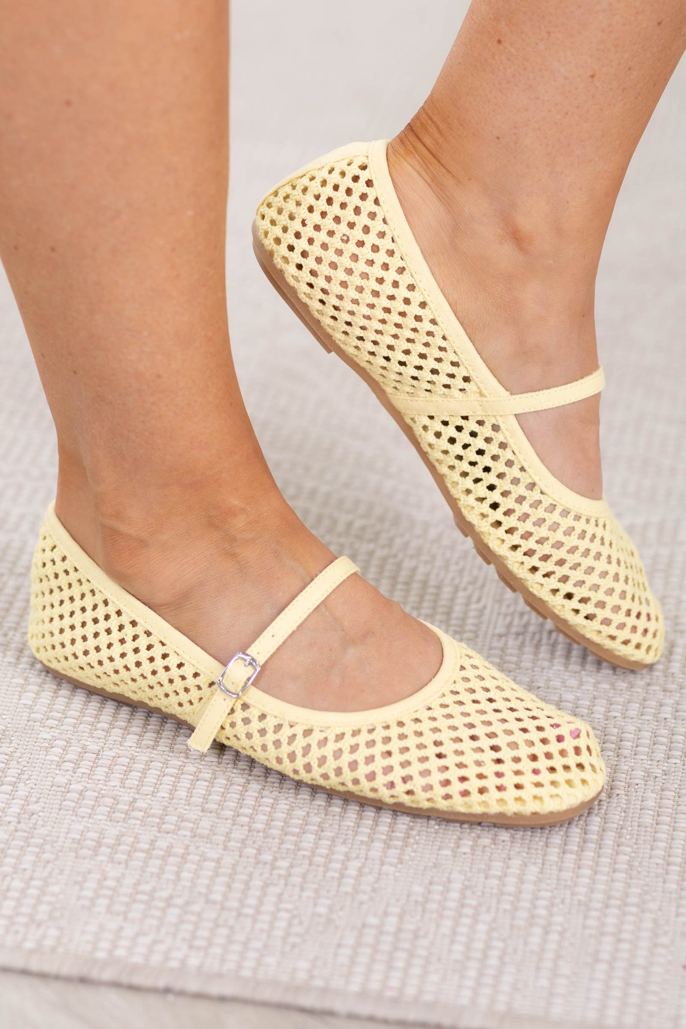MIA Fishnet Mary Jane Flats