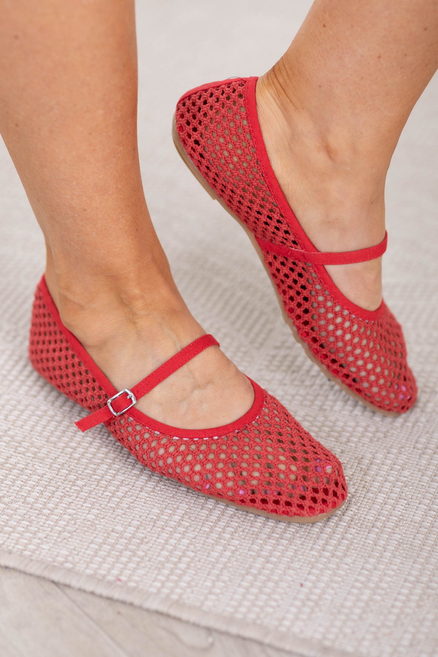 MIA Fishnet Mary Jane Flats