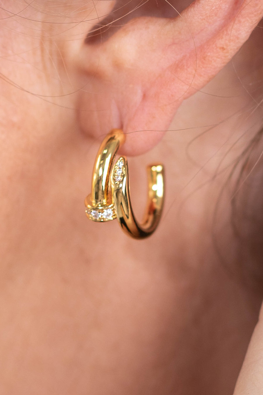 Hoop Earrings With Rhinestone Detail