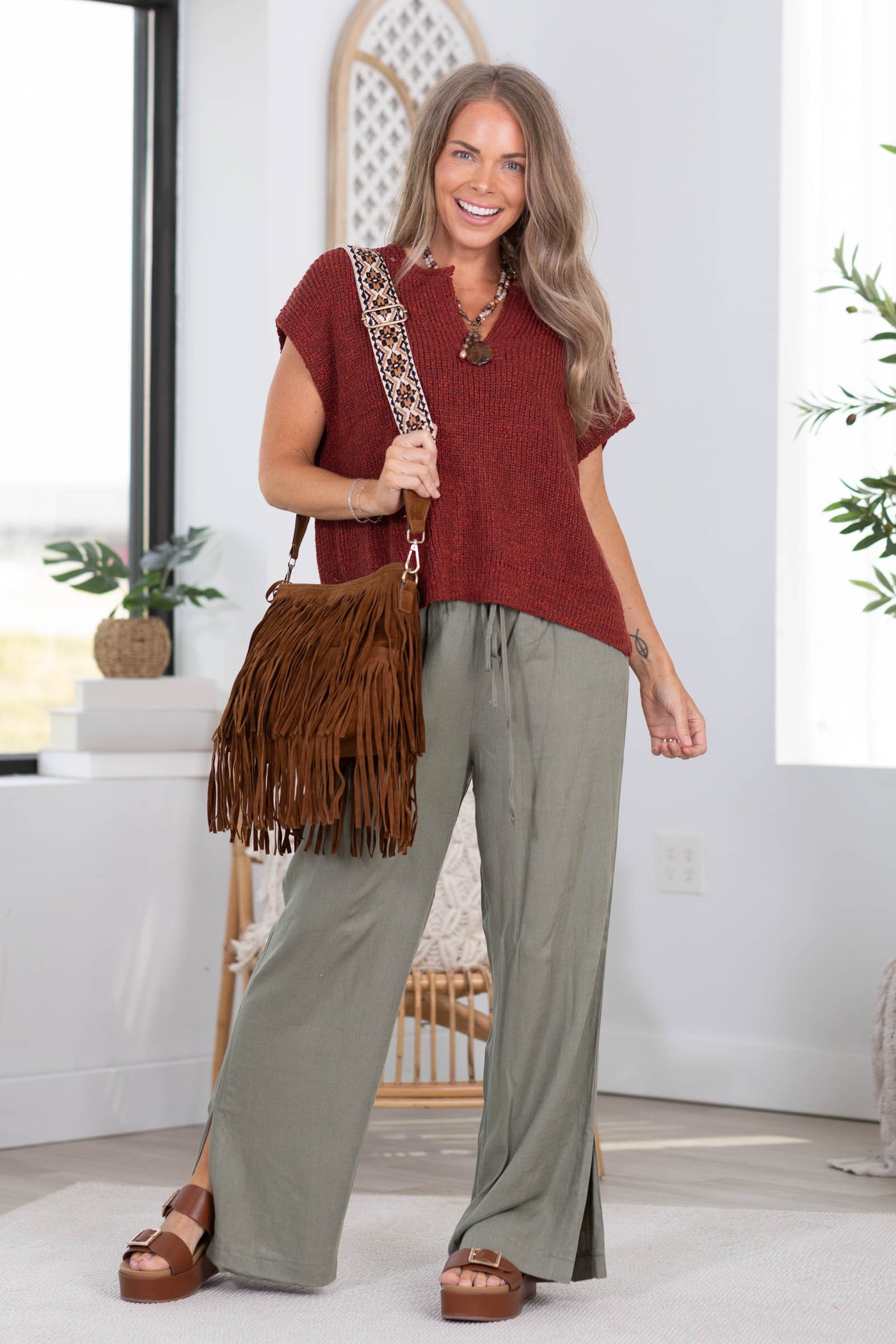 Linen Drawstring Pants