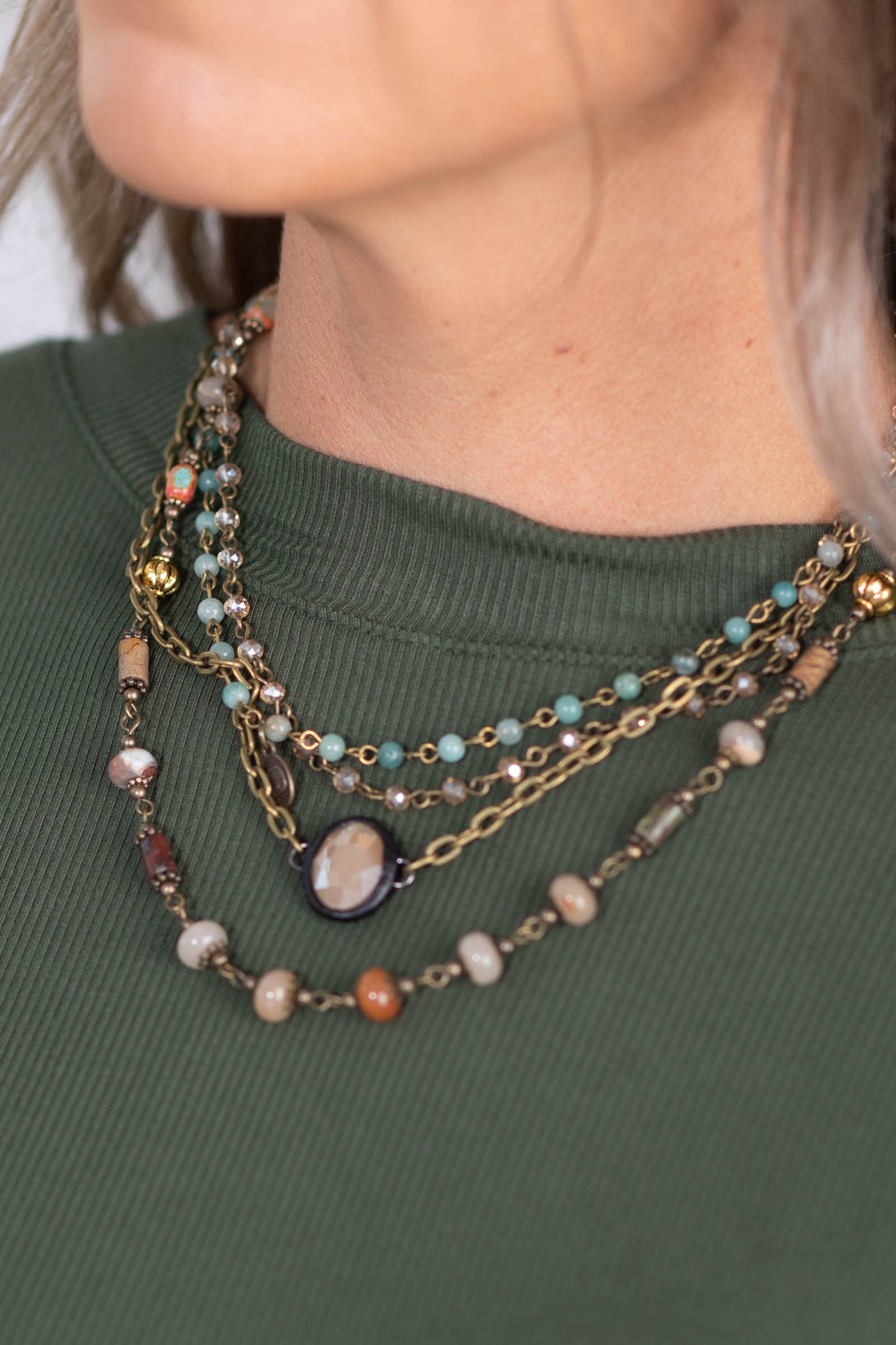 Multicolor Magnetic Adjustable Layered Necklaces