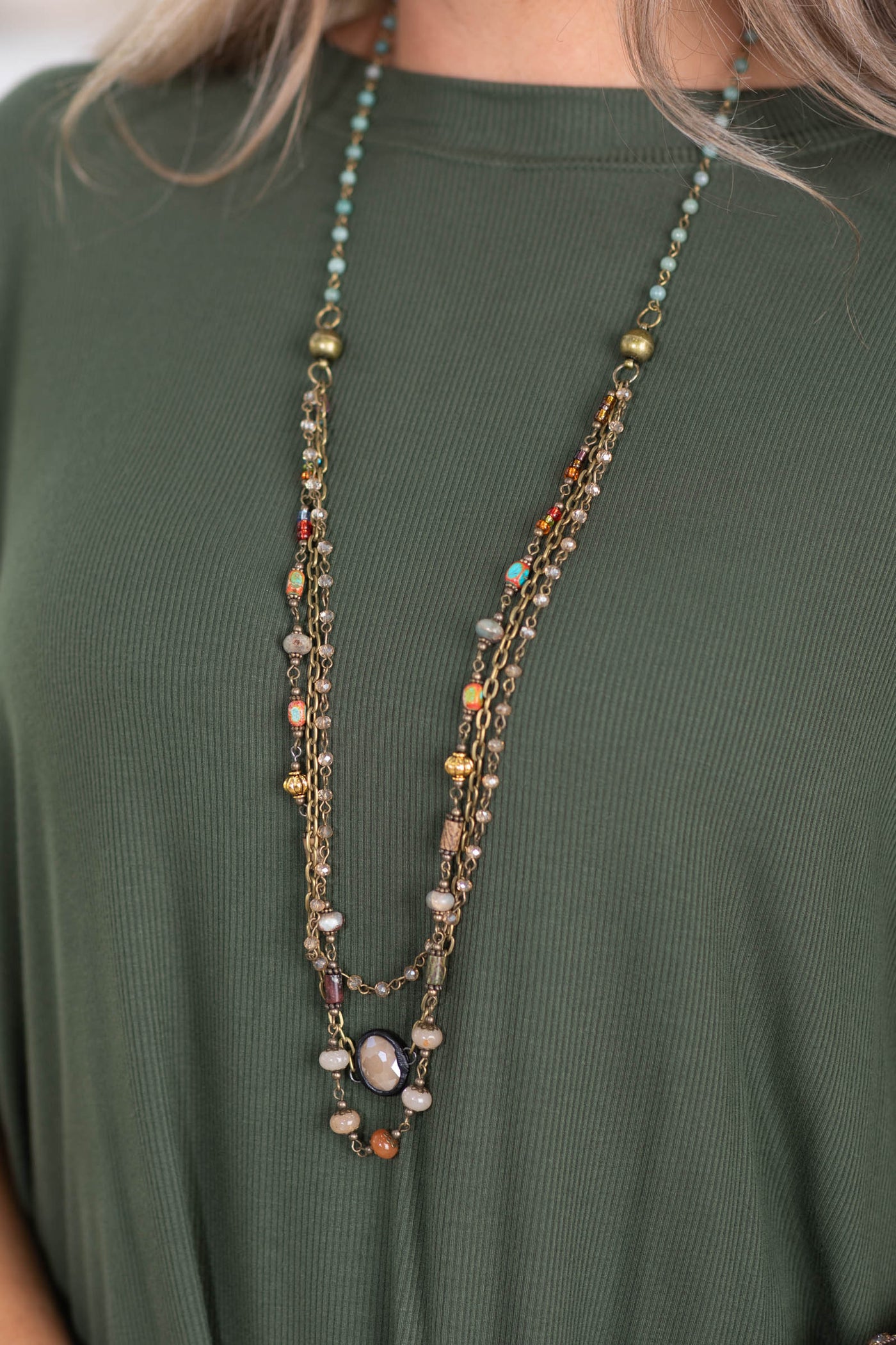 Multicolor Magnetic Adjustable Layered Necklaces