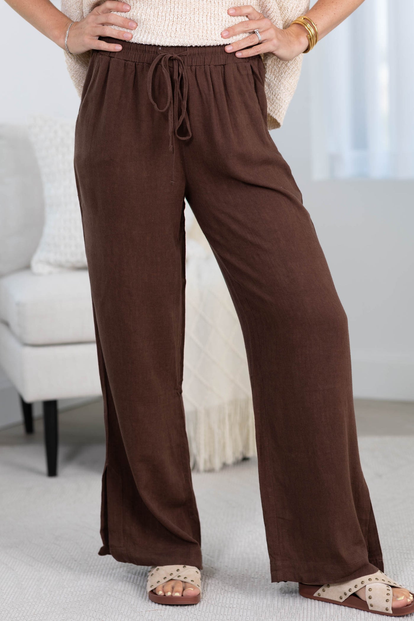 Linen Drawstring Pants