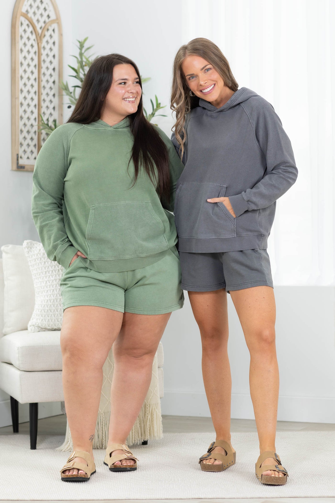 Casual Corded Washed Crew by Filly Flair