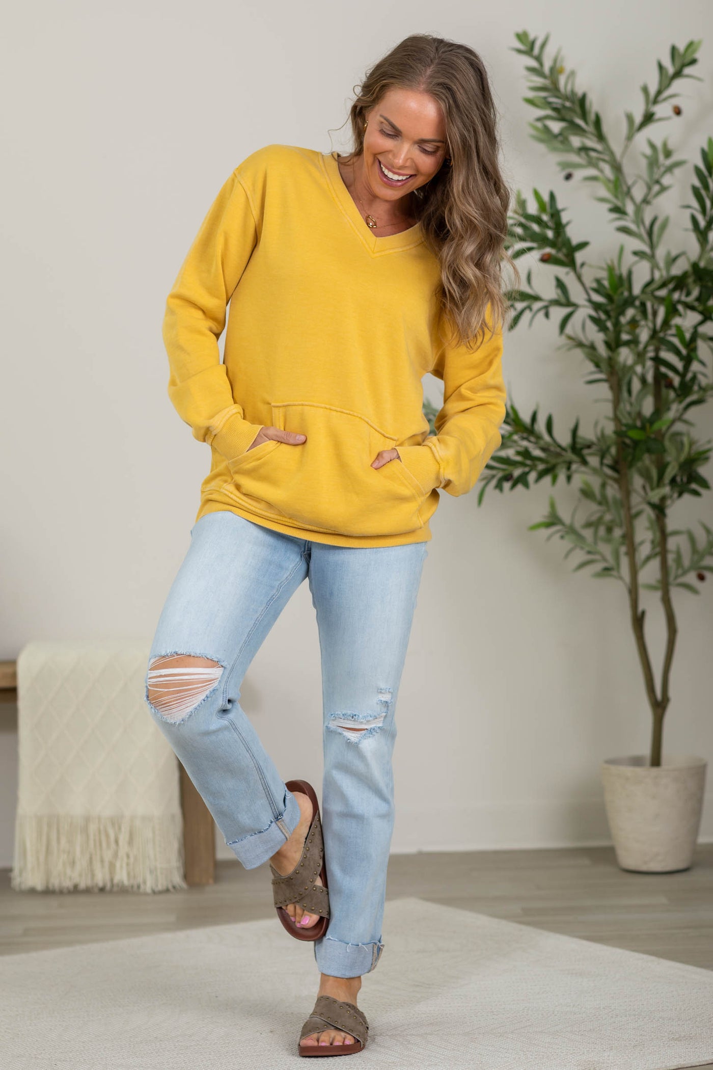 Cozy Campfire V-Neck Sweatshirt