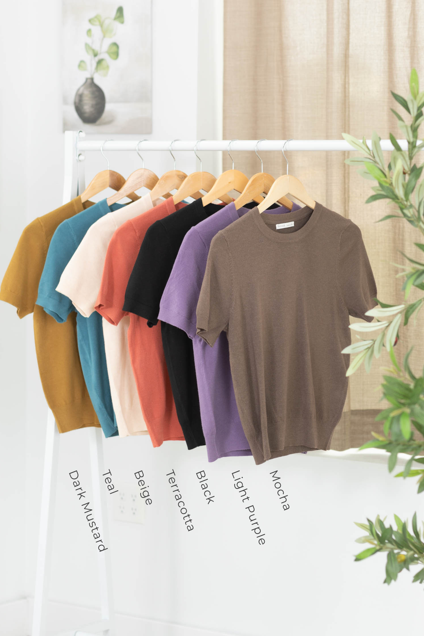 Basic Short Sleeve Sweater Knit Top
