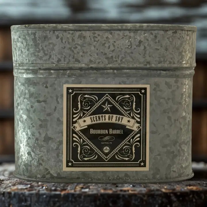 Galvanized Oval Tin Soy Candles