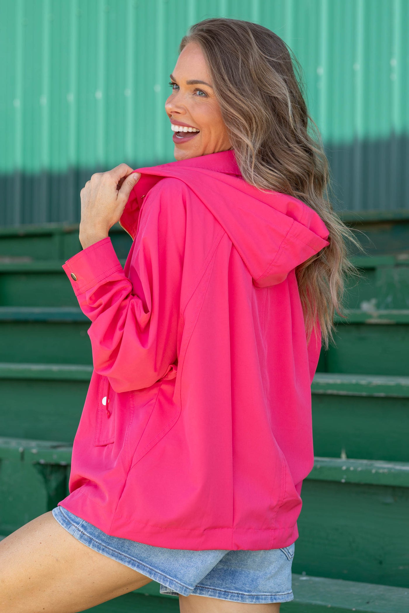 On Track Zip Up Collared Jacket with Pockets and Button Cuff