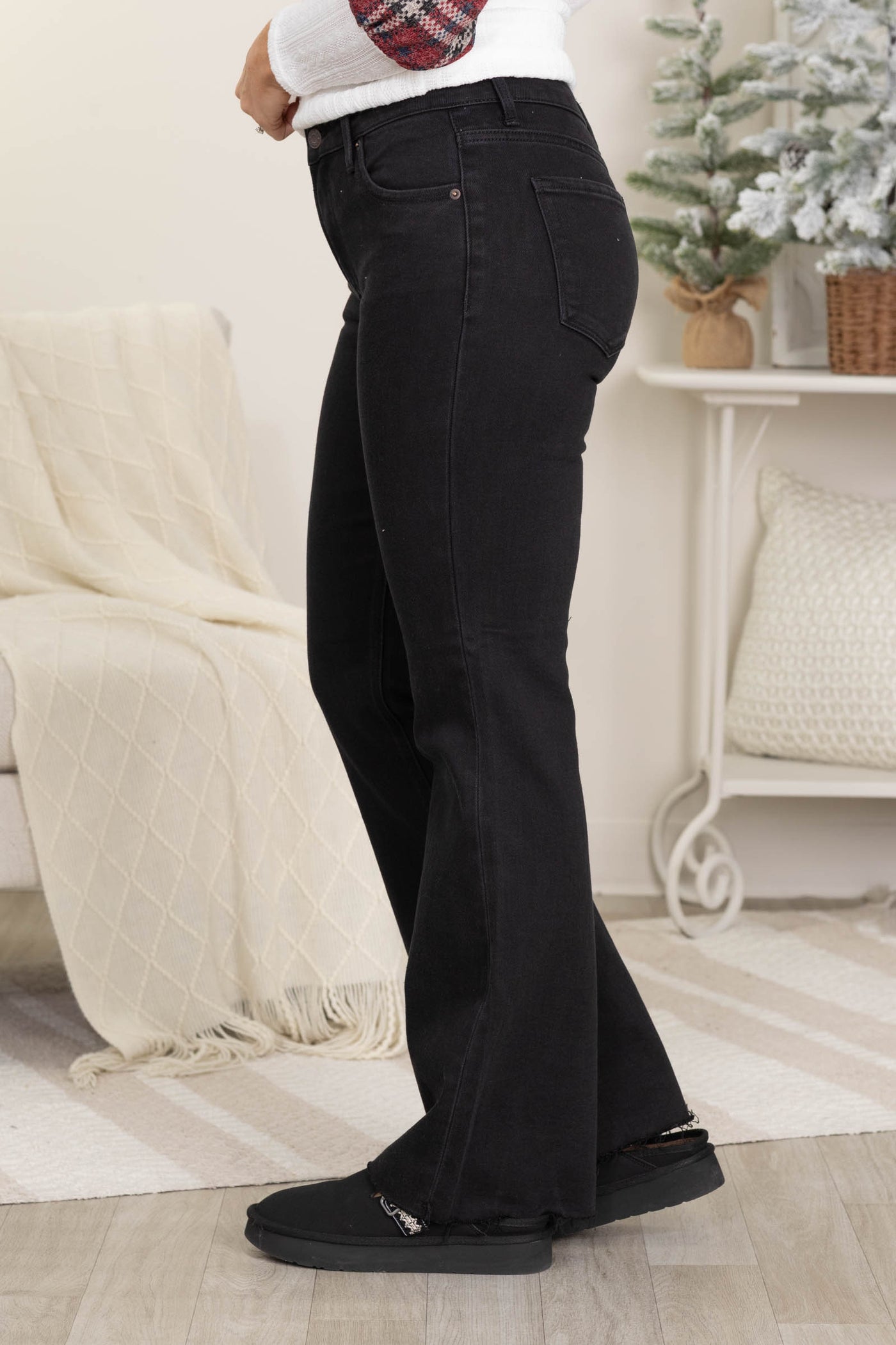 J21 Black Wash Mid Rise Bootcut Jeans