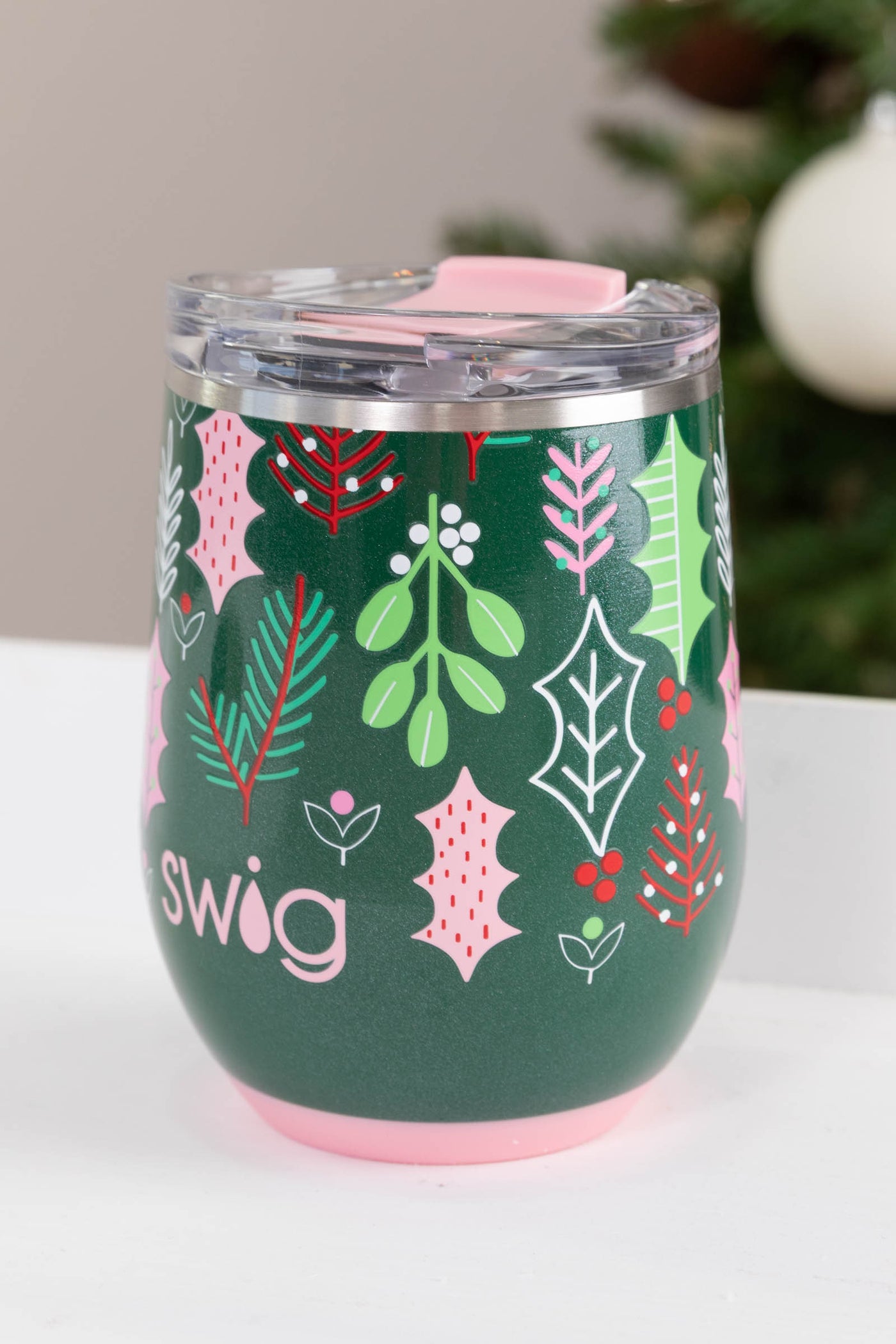 Swig Merry Mistletoe 12oz Stemless Wine Cup