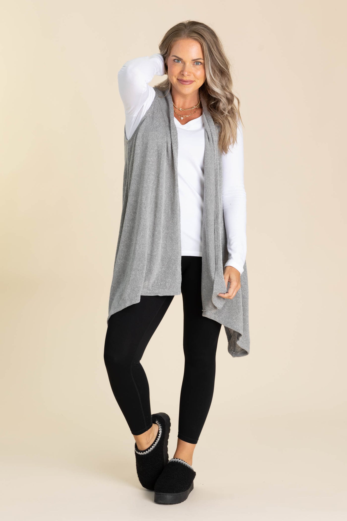 Soft Knit Draped Vests