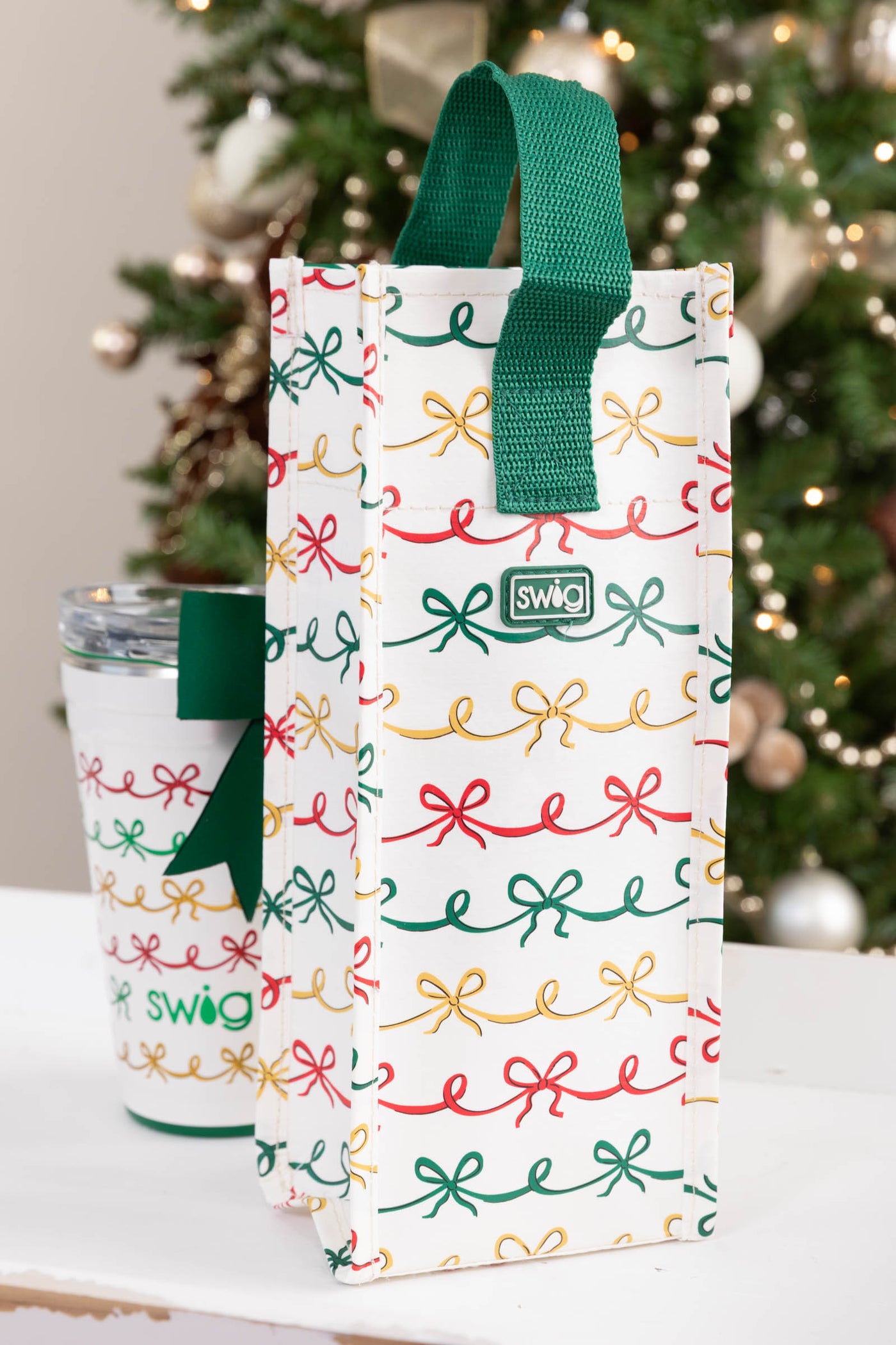 Swig Christmas Bows Reuseable Gift Bag