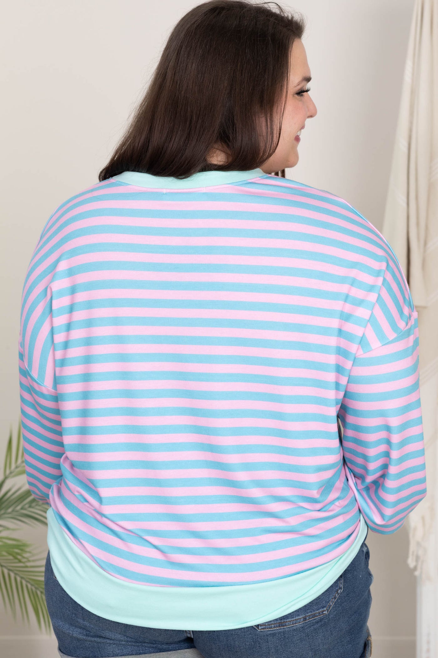 Crewneck French Terry Knit Pullover Tops
