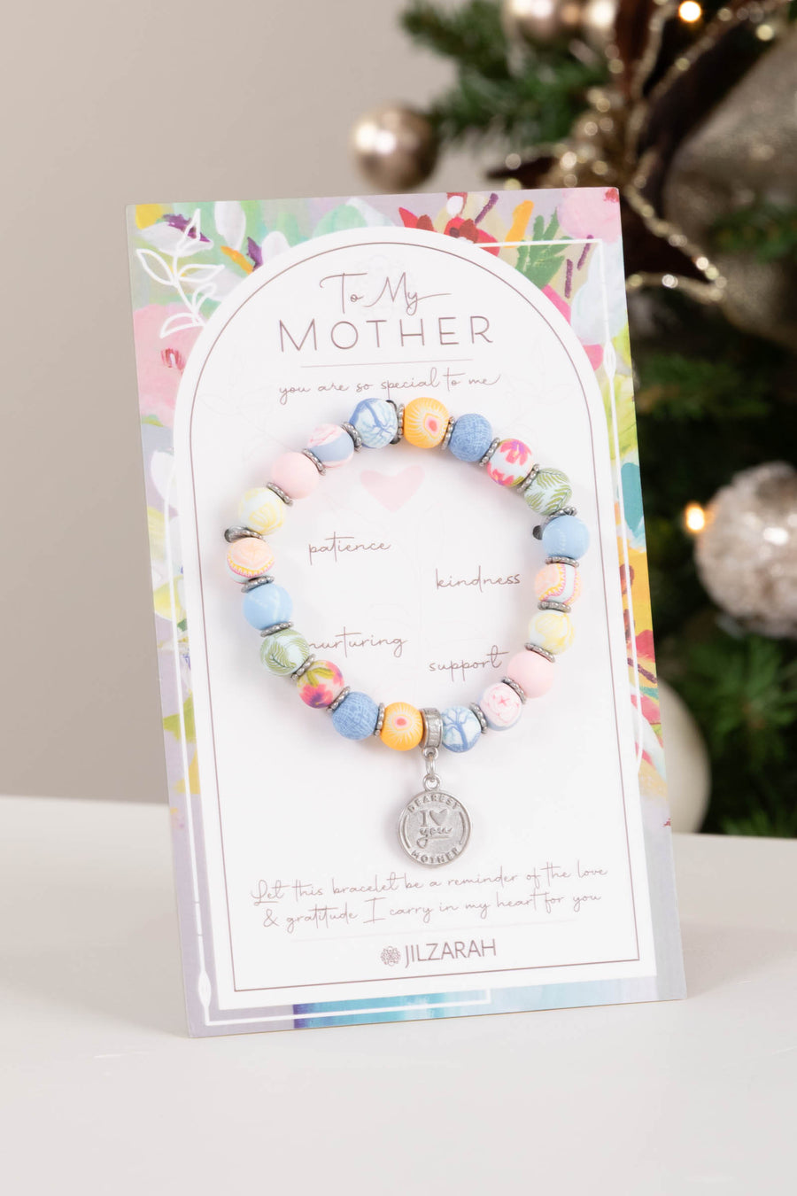 Love You Mom Clay Beaded Bracelet