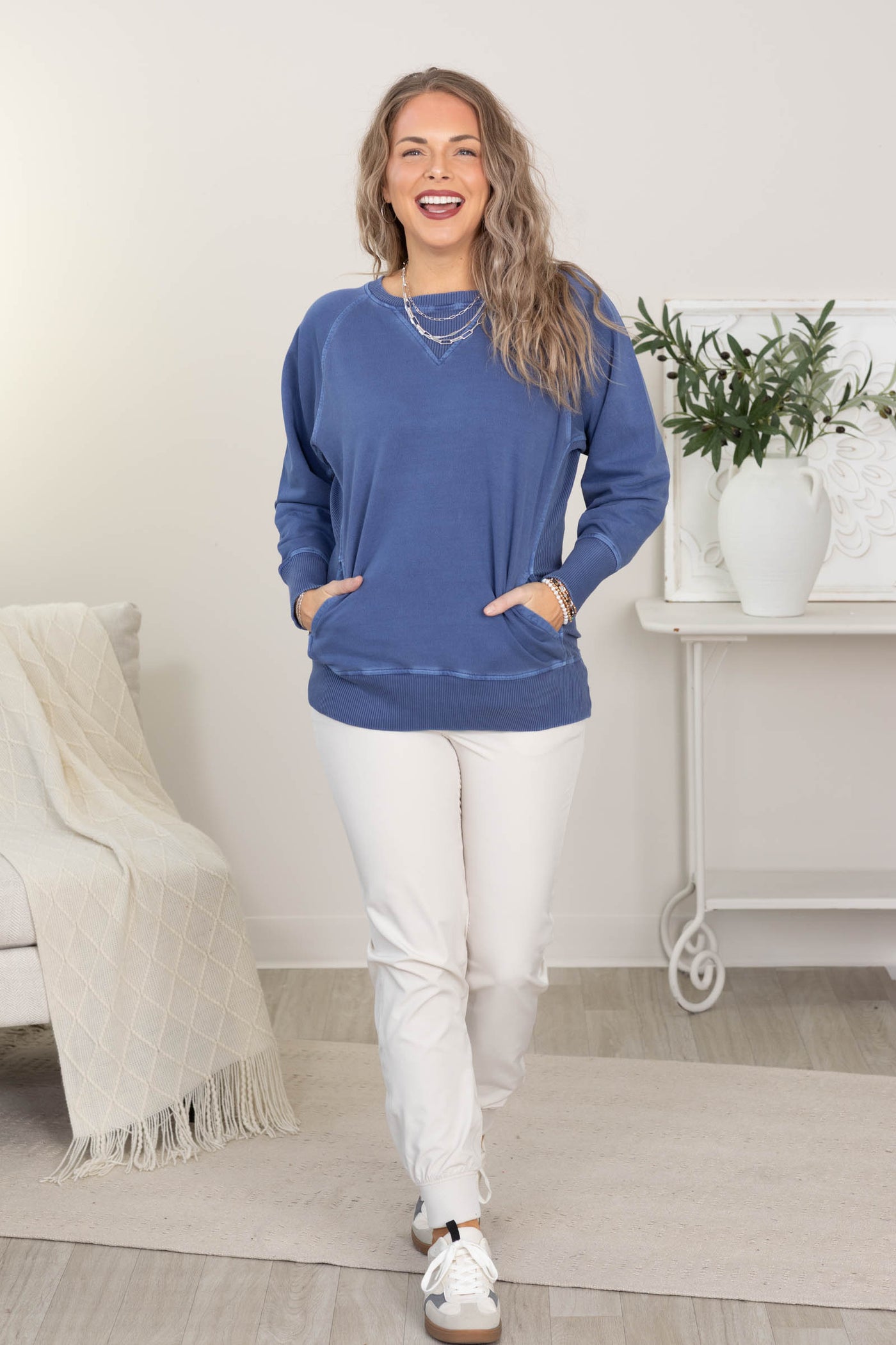 Pigment Dyed Side Pocket Sweatshirt