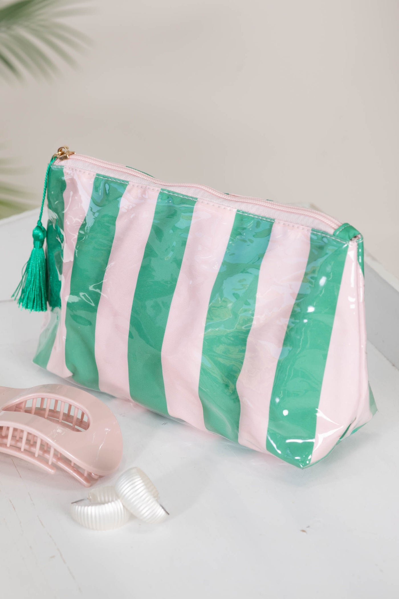 Travel Stripe Cosmetic Makeup Pouch Bags