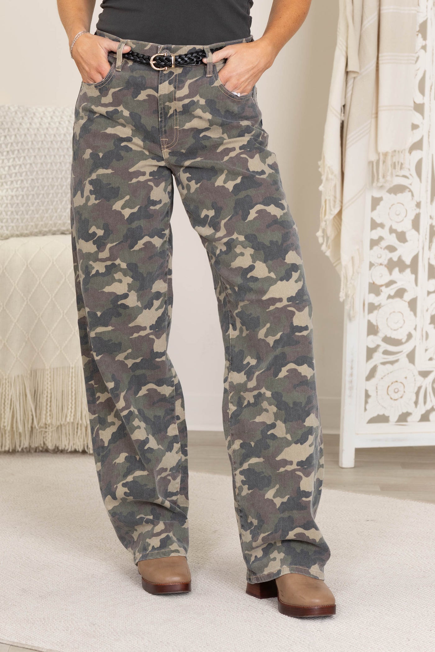 Hidden Camo Low Slung Baggy Jeans
