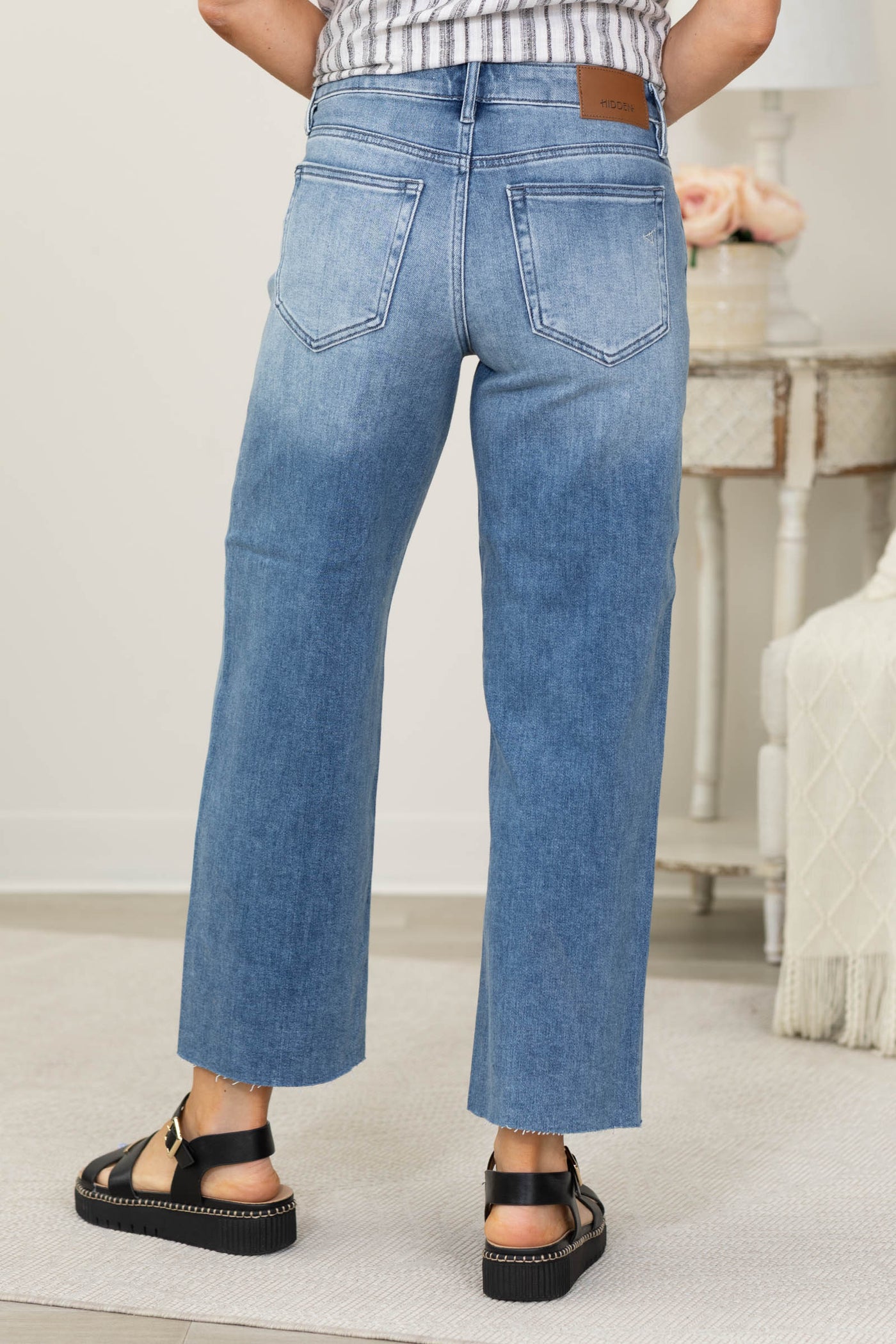 Hidden Medium Wash Mid Rise Dad Jean