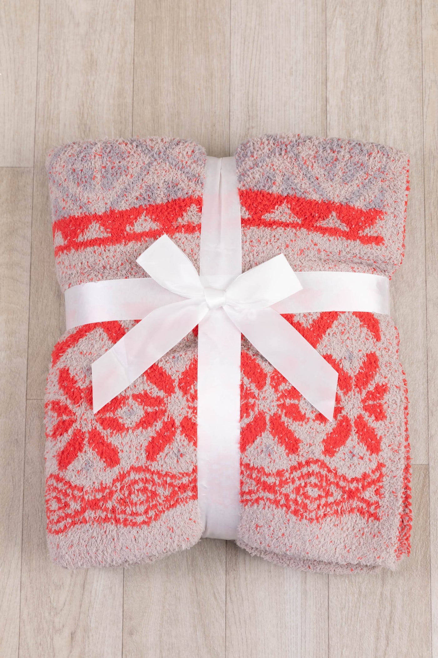 Red Fair Isle Print Super Soft Blanket