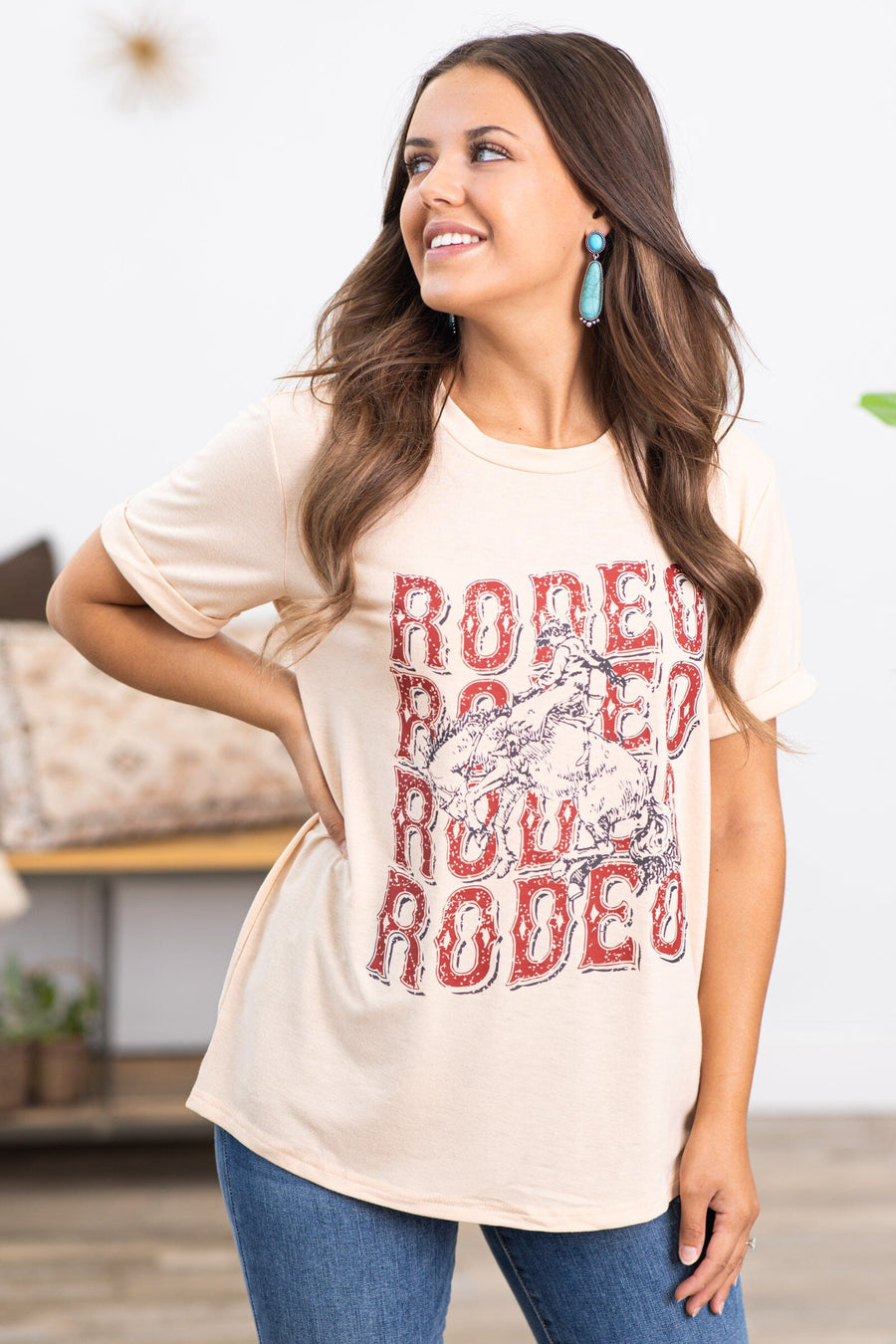 Peach and Wine Rodeo Graphic Tee - Filly Flair