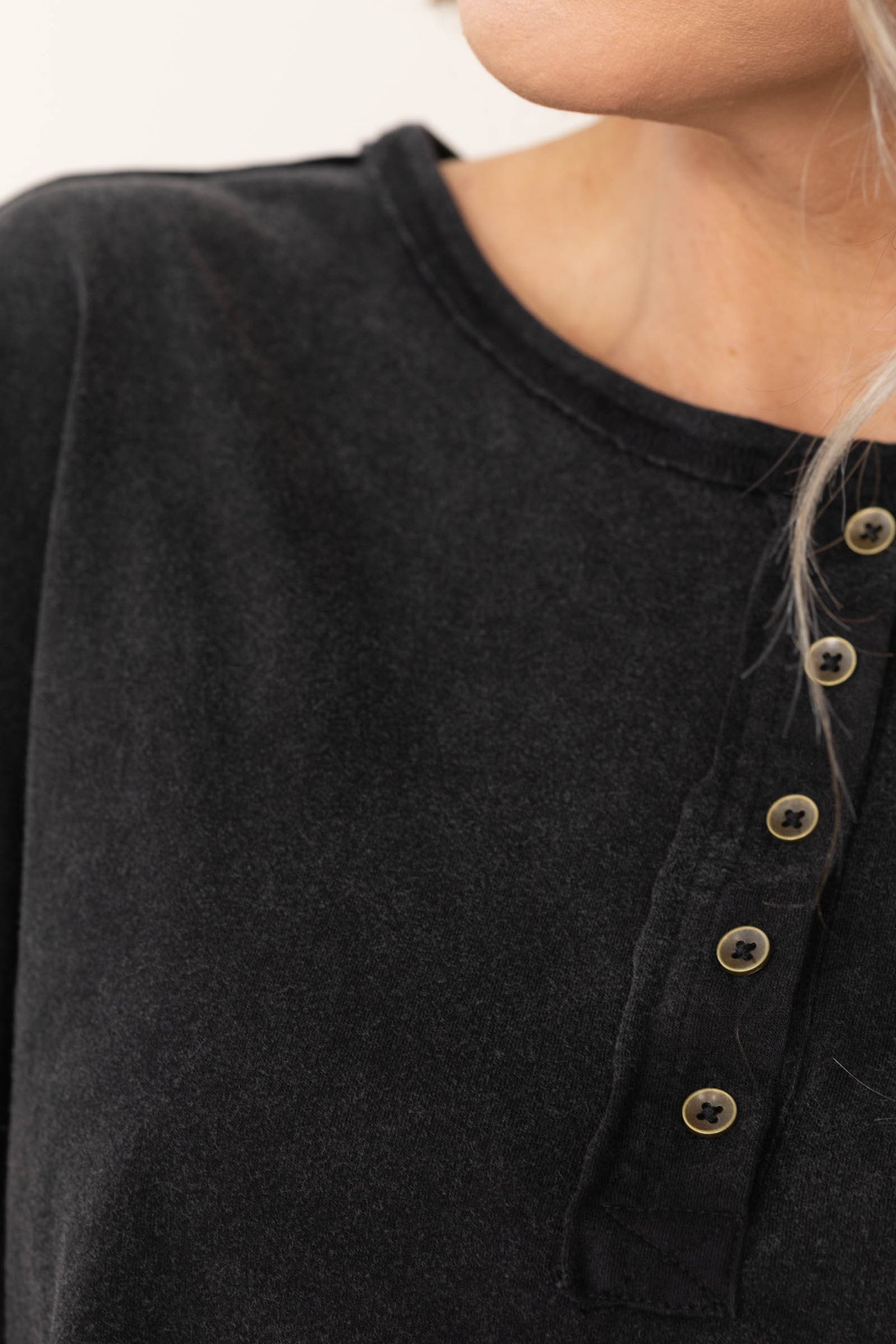 Henley Neck Cap Sleeve Knit Tops