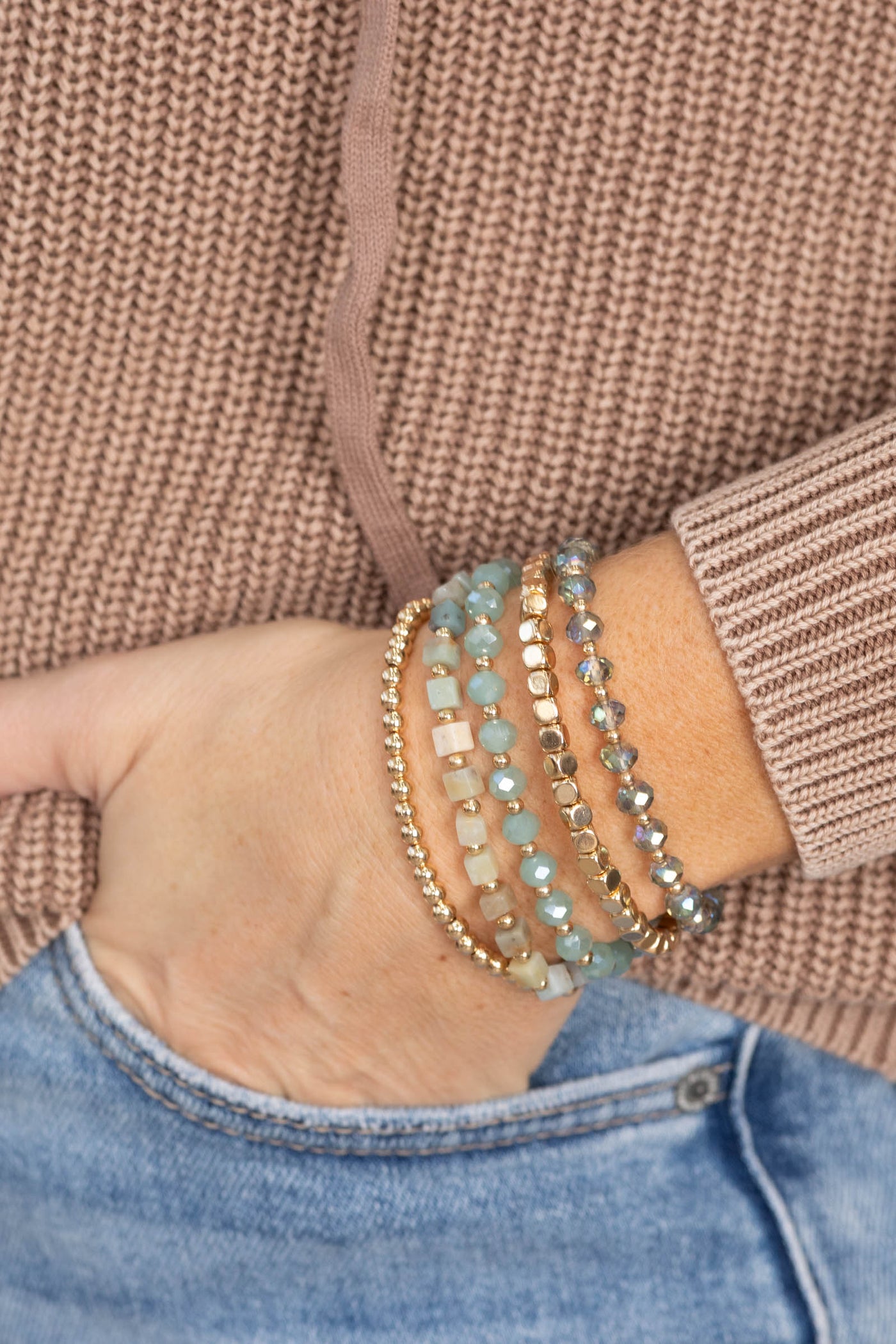 Natural Stone Stretch Bracelet Set