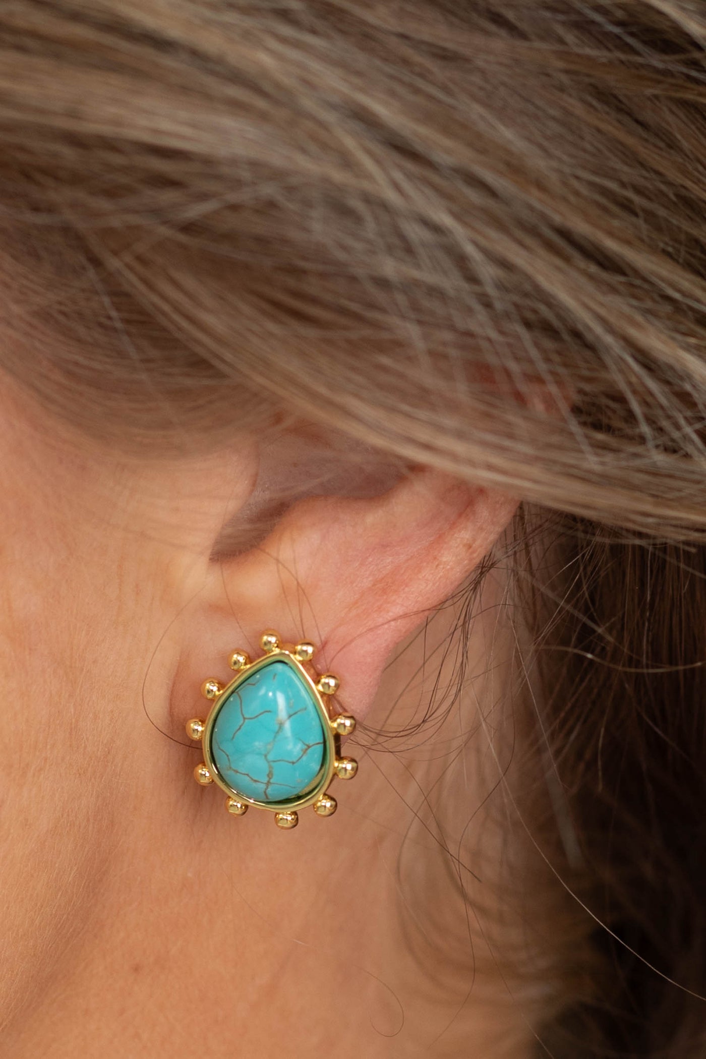 Golden Sunburst Stud Earrings