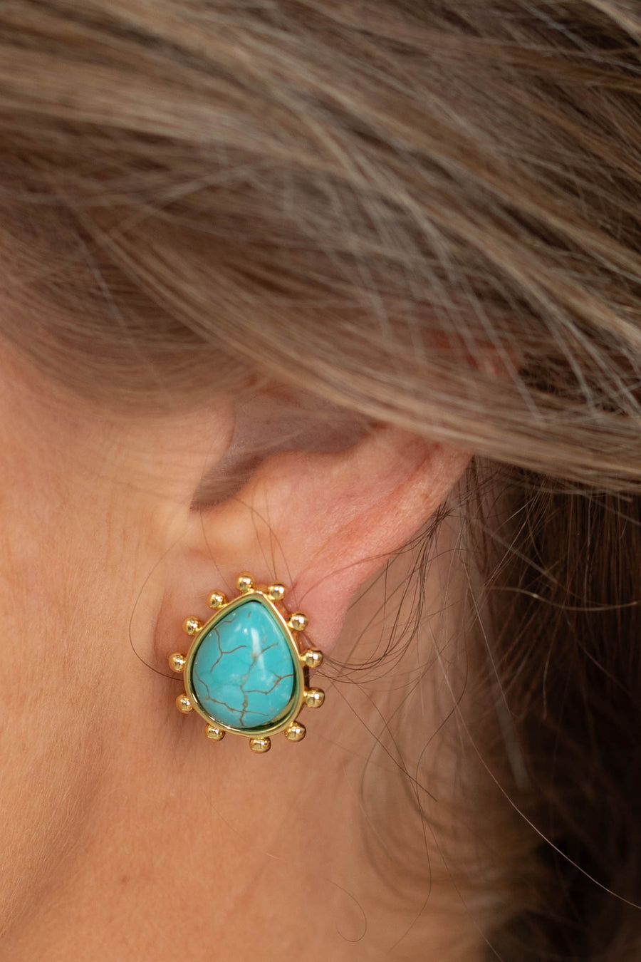 Golden Sunburst Stud Earrings