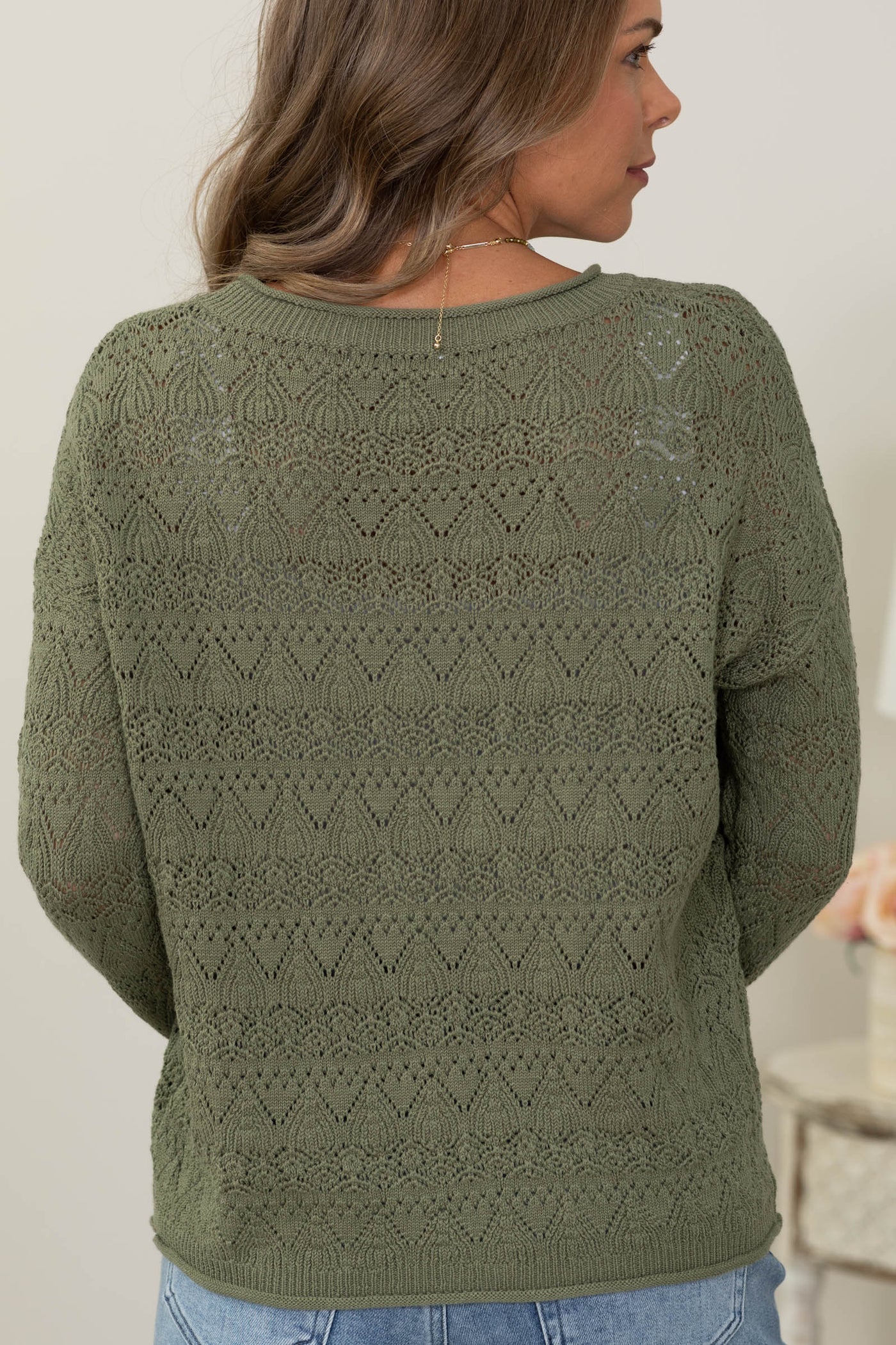 Staccato Crochet Pointelle Sweater