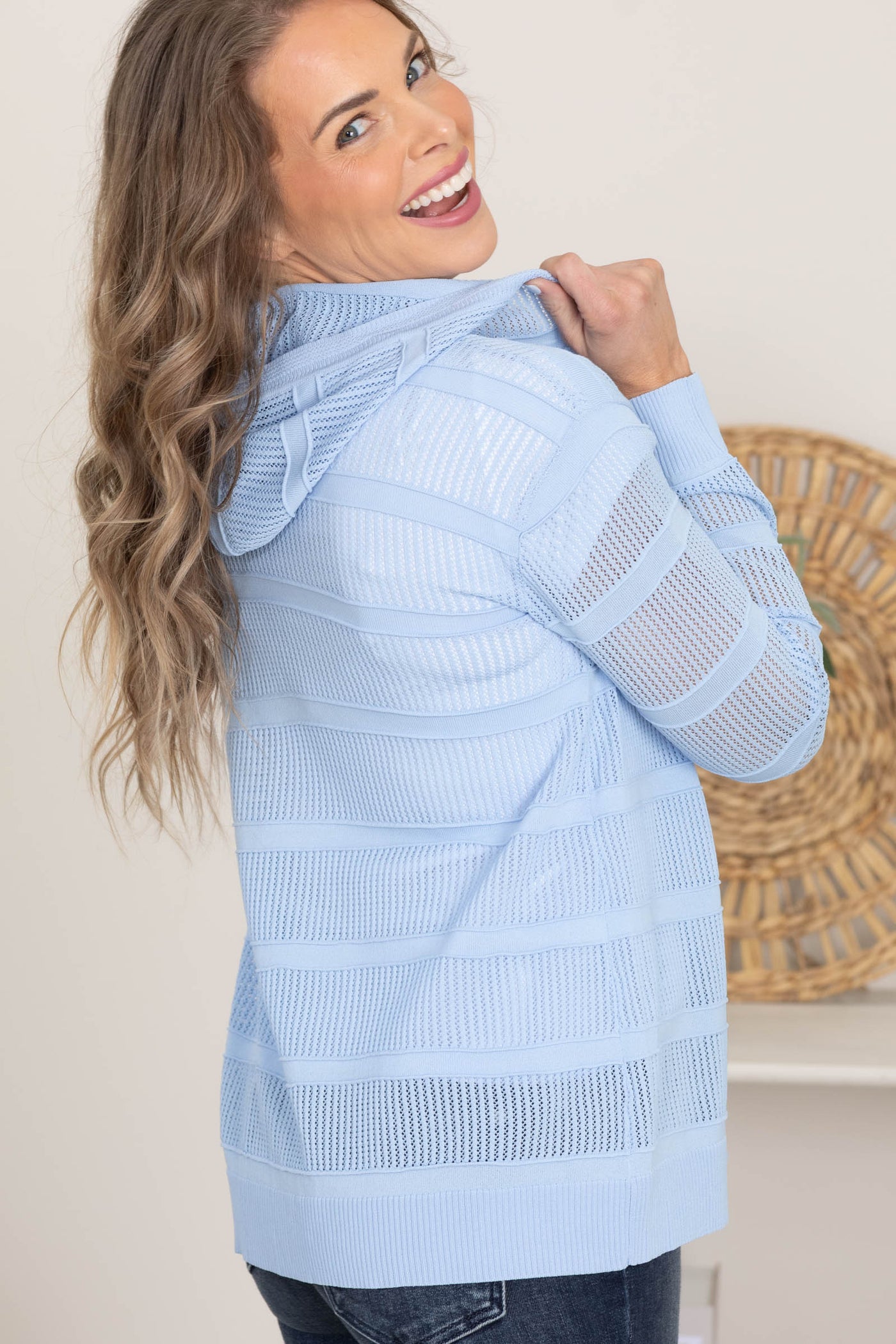 Pointelle Knit Hoodie Cardigans