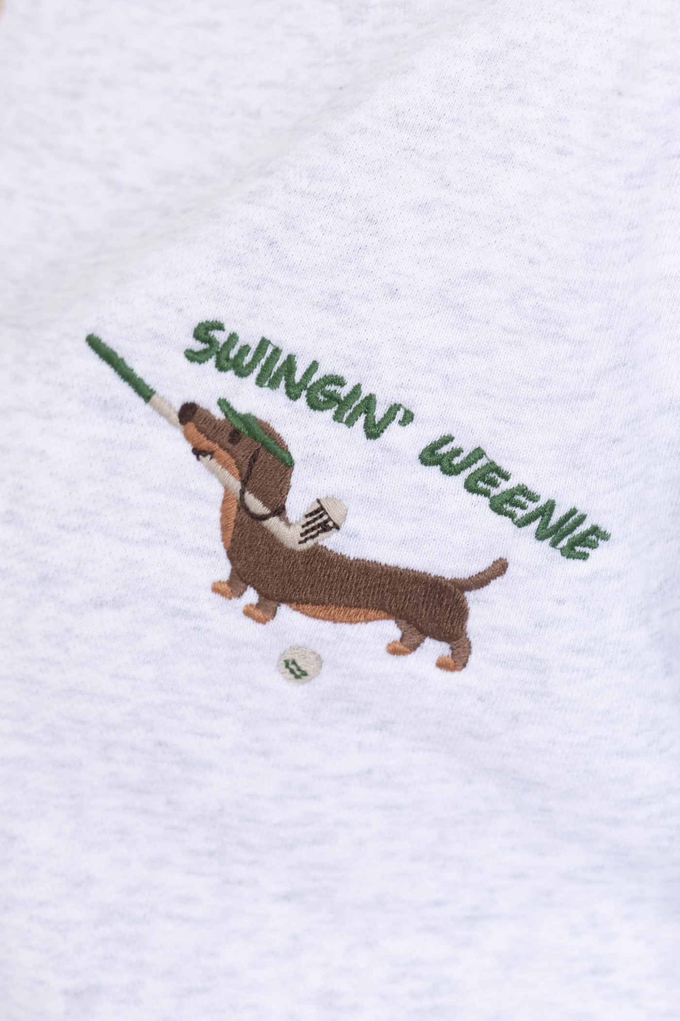 Heather Grey Golfing Dog Graphic Sweatshirt