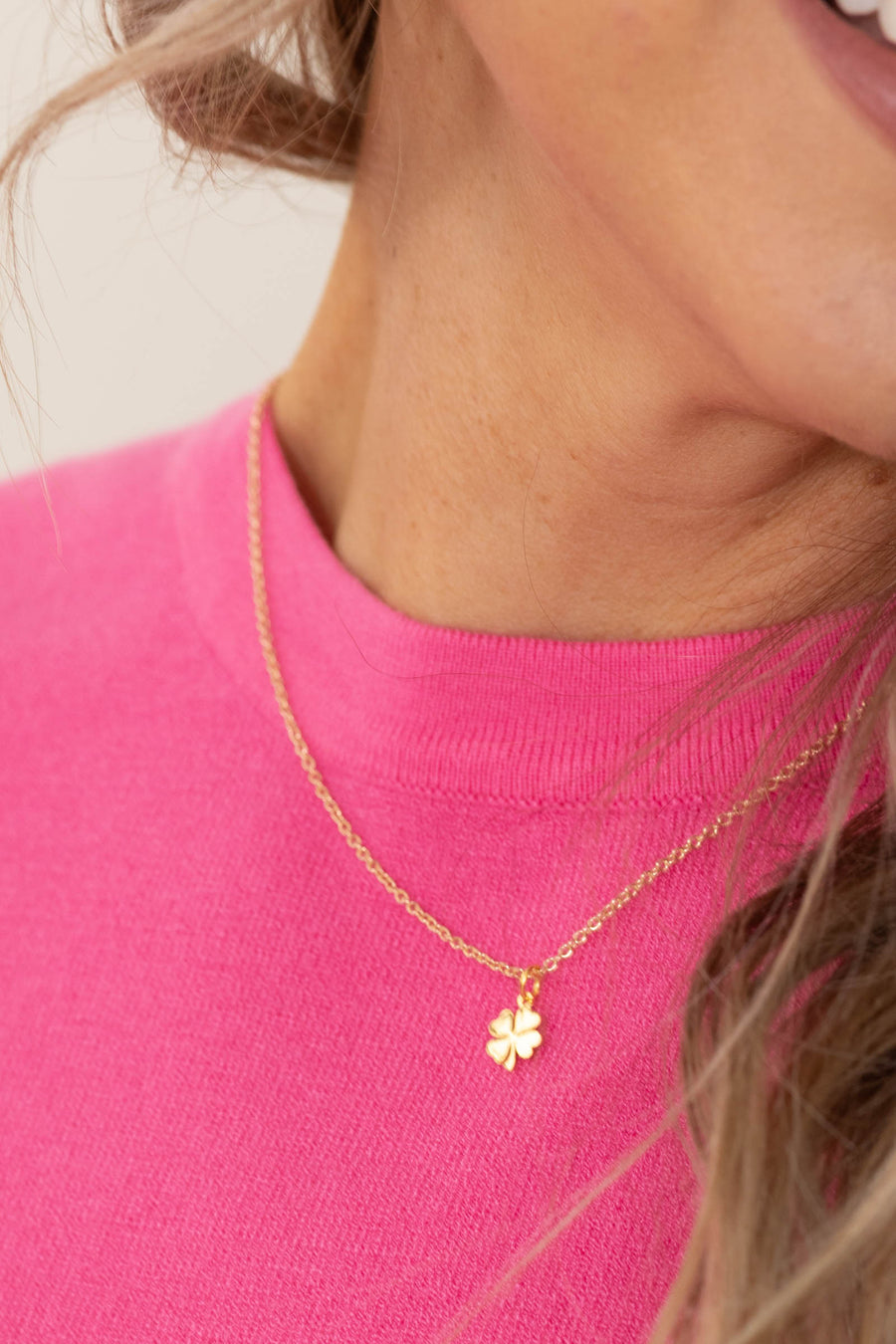Golden Luck Clover Necklace