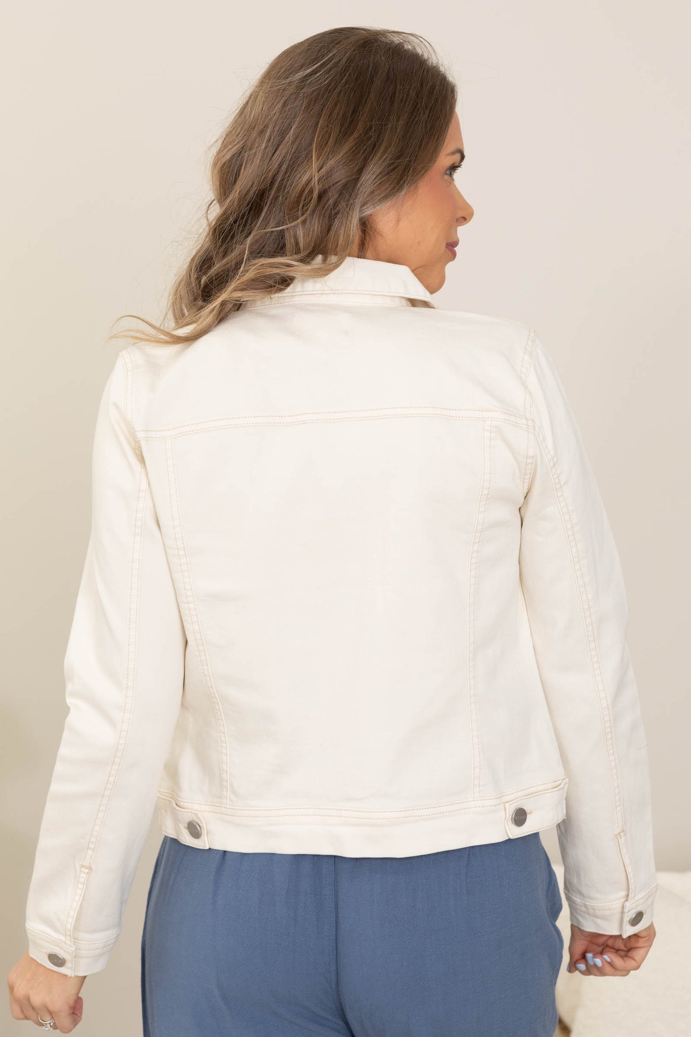 Risen Ivory Vintage Washed Denim Jacket