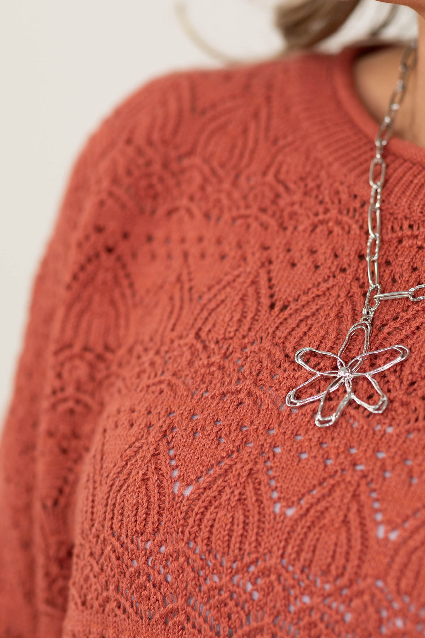 Staccato Crochet Pointelle Sweater