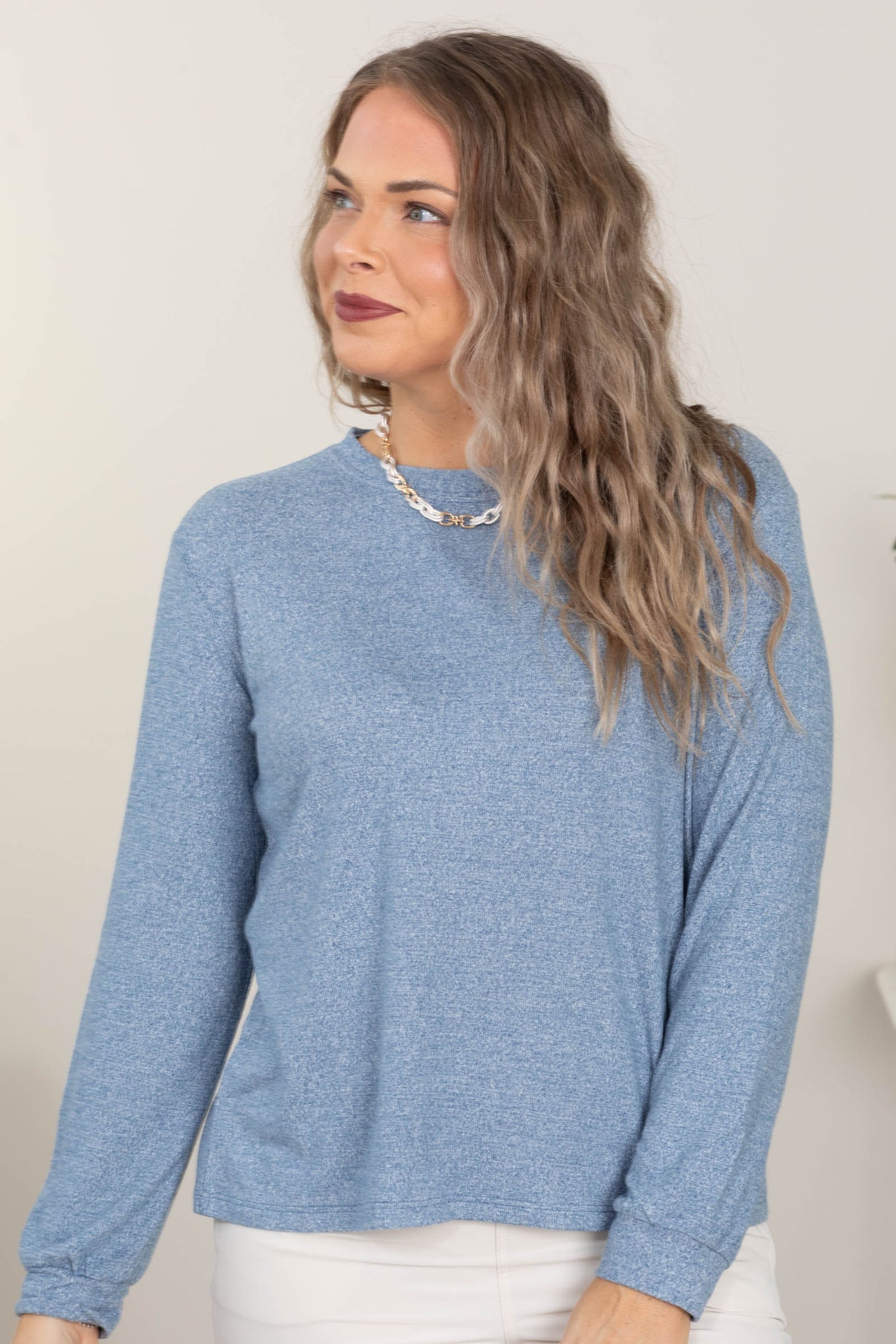 Soft Melange Hacci Long Sleeve Tee
