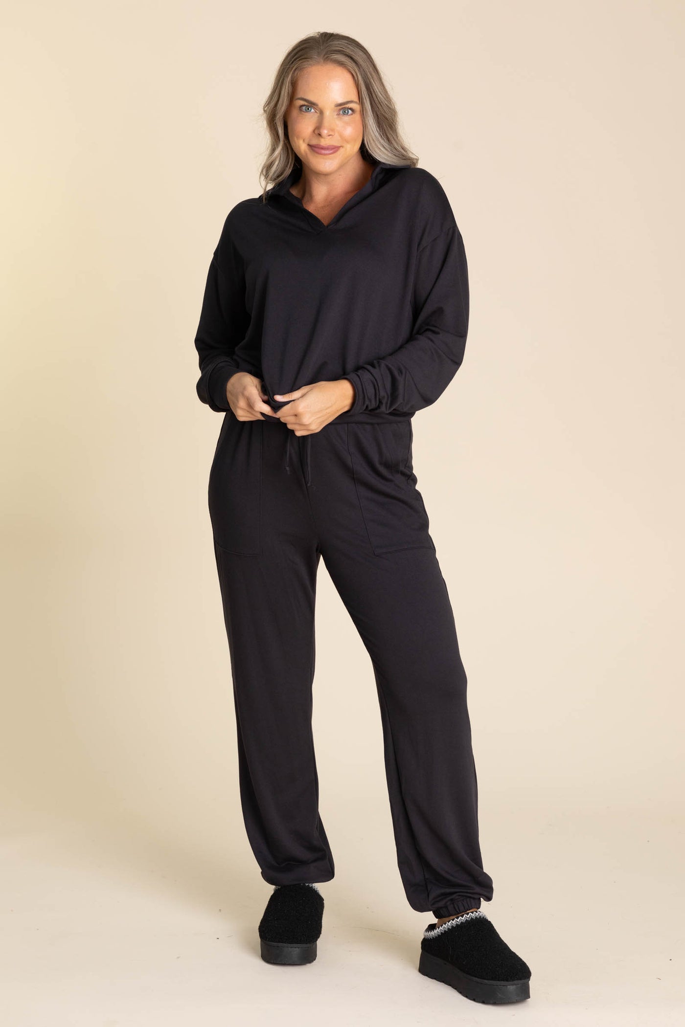 Butter Soft Collared Top And Joggers Sets
