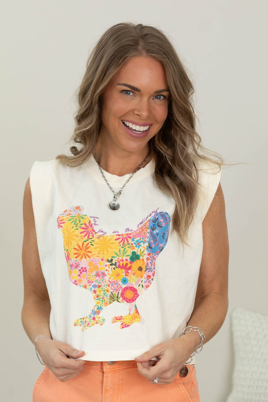 Find Joy Chicken Tank- 100% Cotton